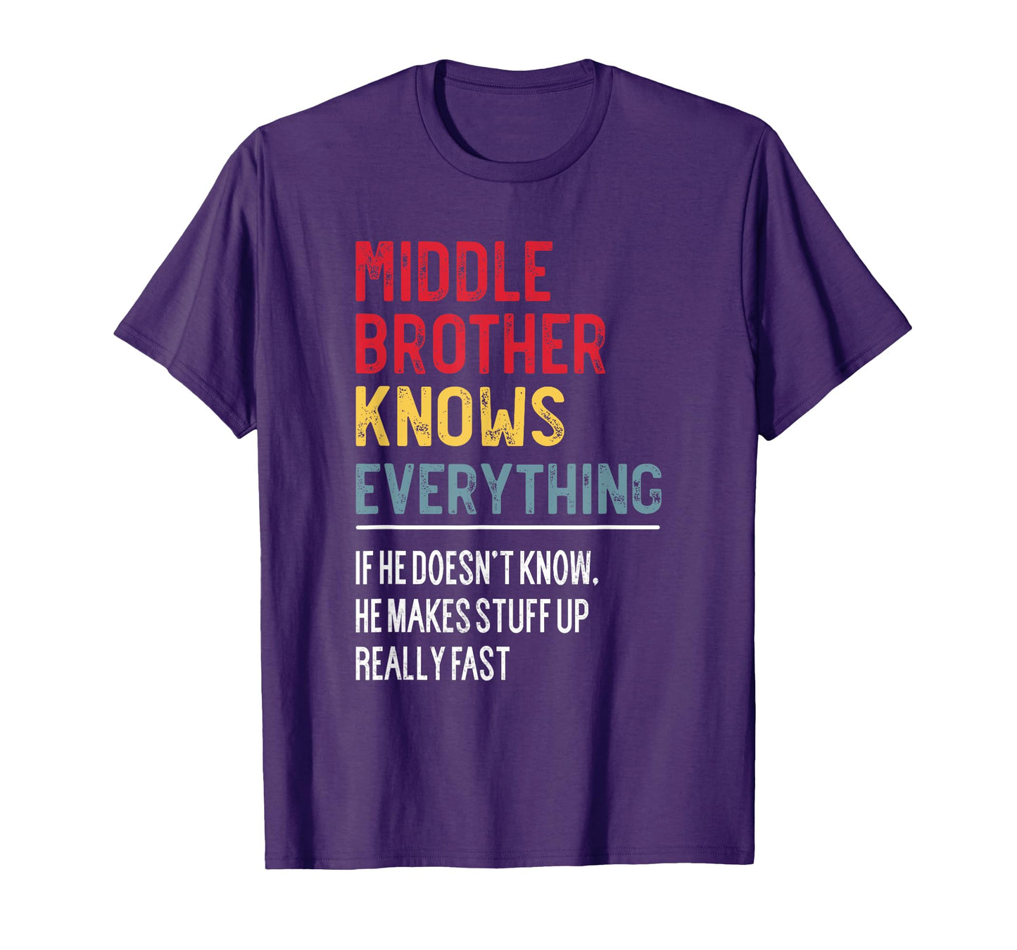 Funny Middle Brother Knows Everything Father's Day T-Shirt