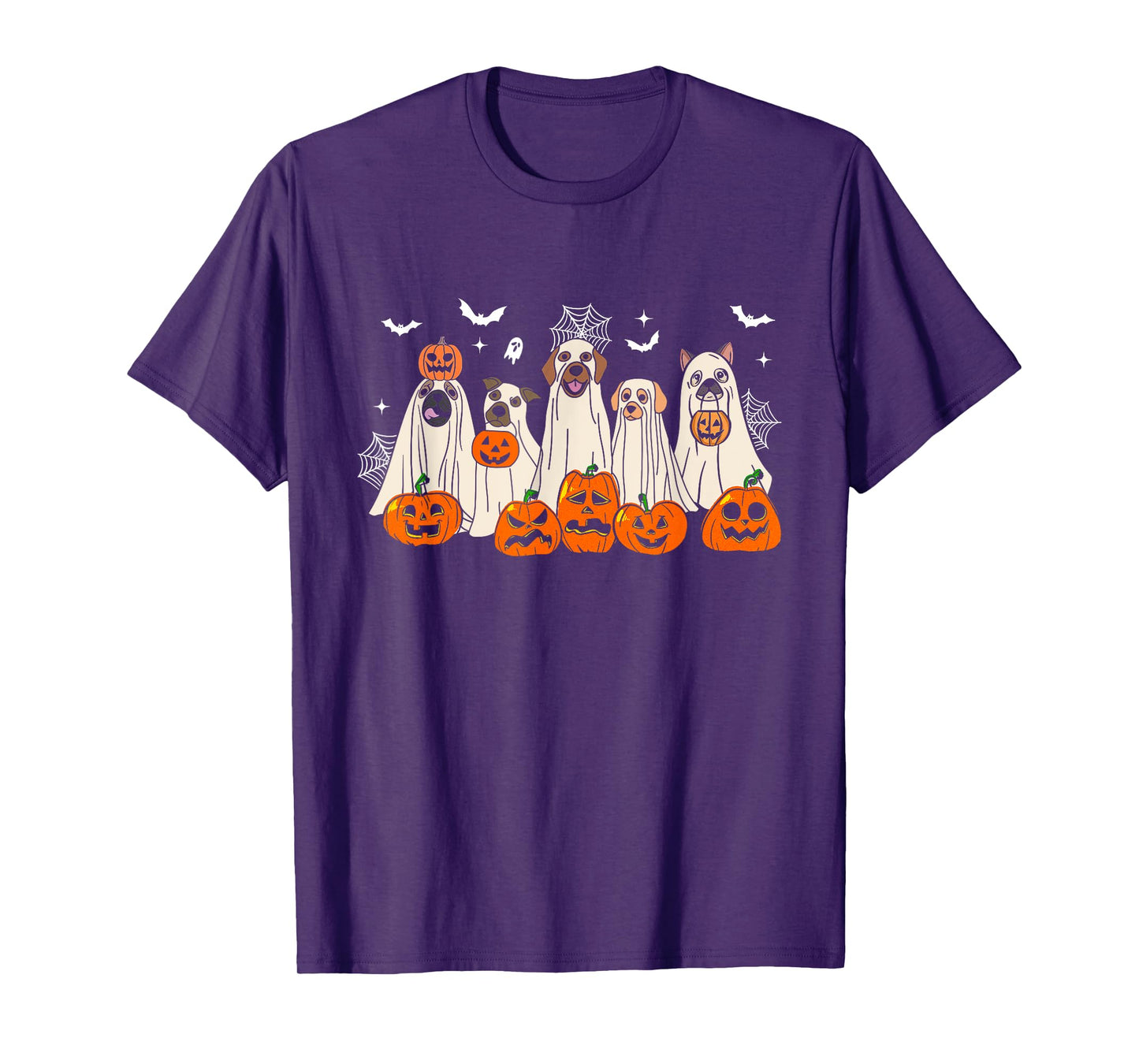 Cute Halloween Ghost Dogs Funny Dog Lovers Men Women T-Shirt
