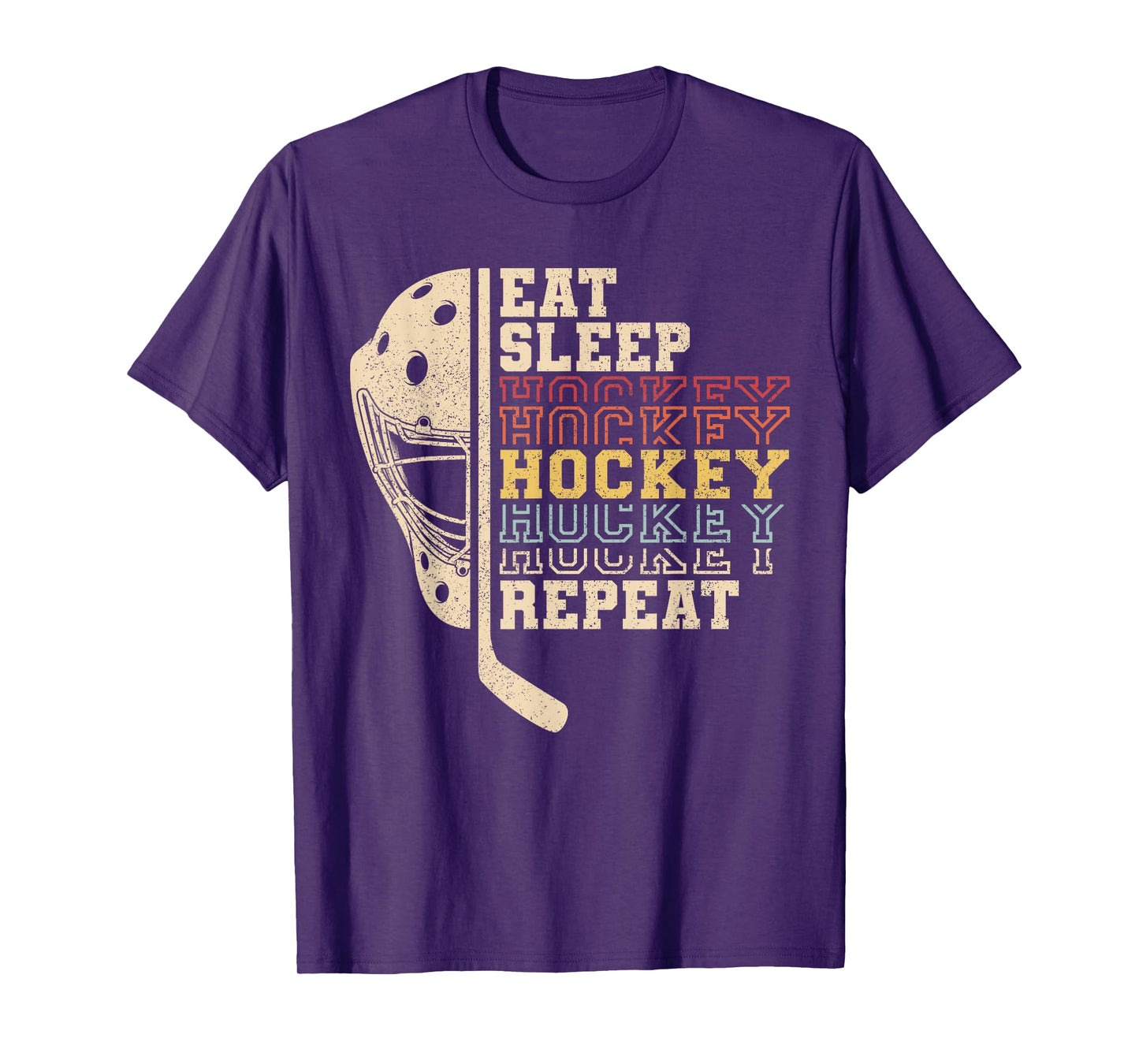 Eat Sleep Hockey Repeat Men Boys Kid Funny Ice Hockey Player T-Shirt