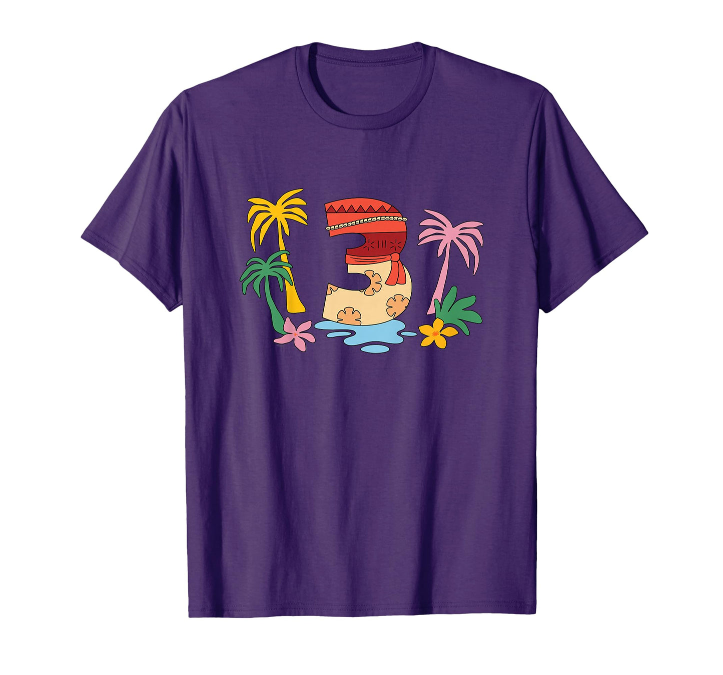 Disney Moana Numbers "3" Third 3rd Birthday Party Gift T-Shirt