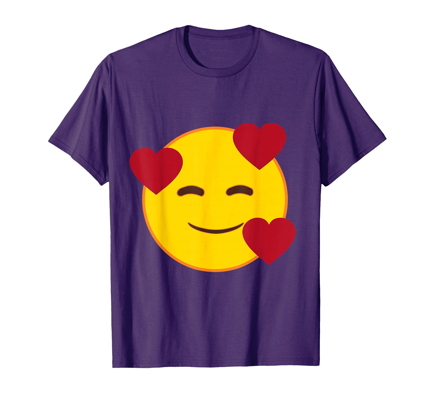 Official Emoji Floating Hearts Yellow Smile Face T-Shirt