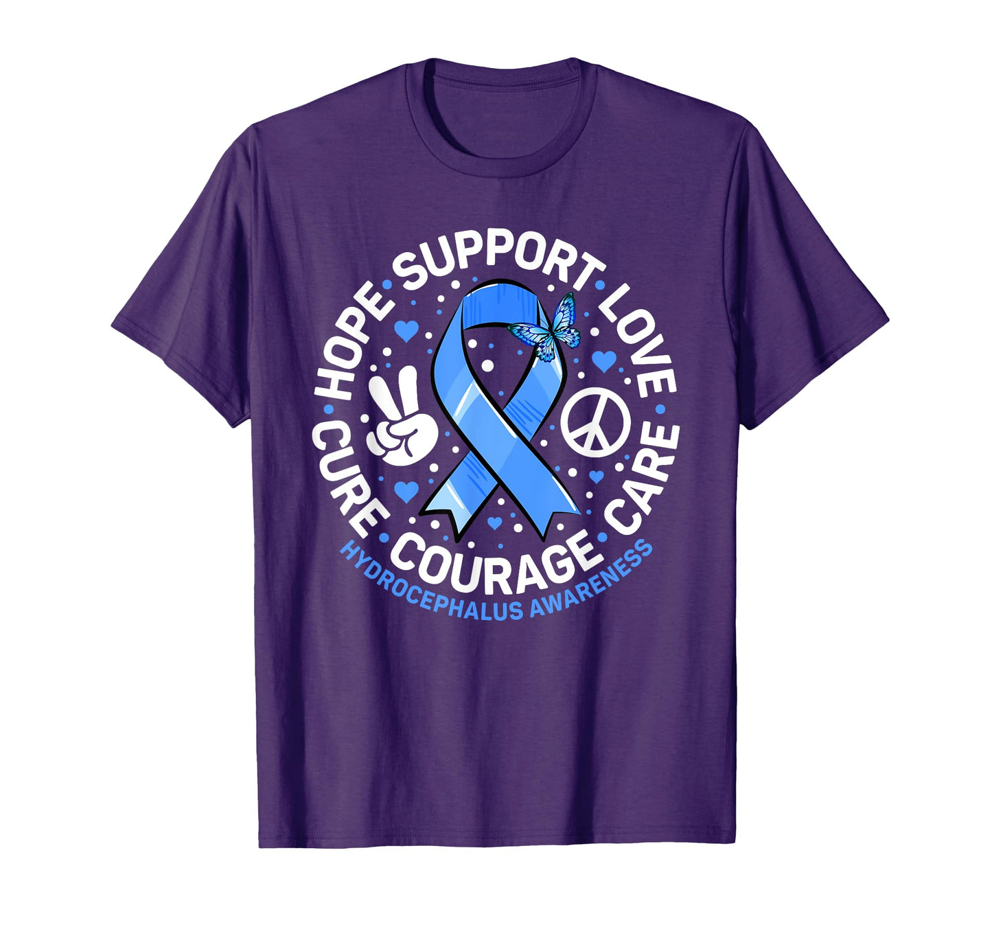 Hydrocephalus Support Blue Ribbon Hydrocephalus Awareness T-Shirt