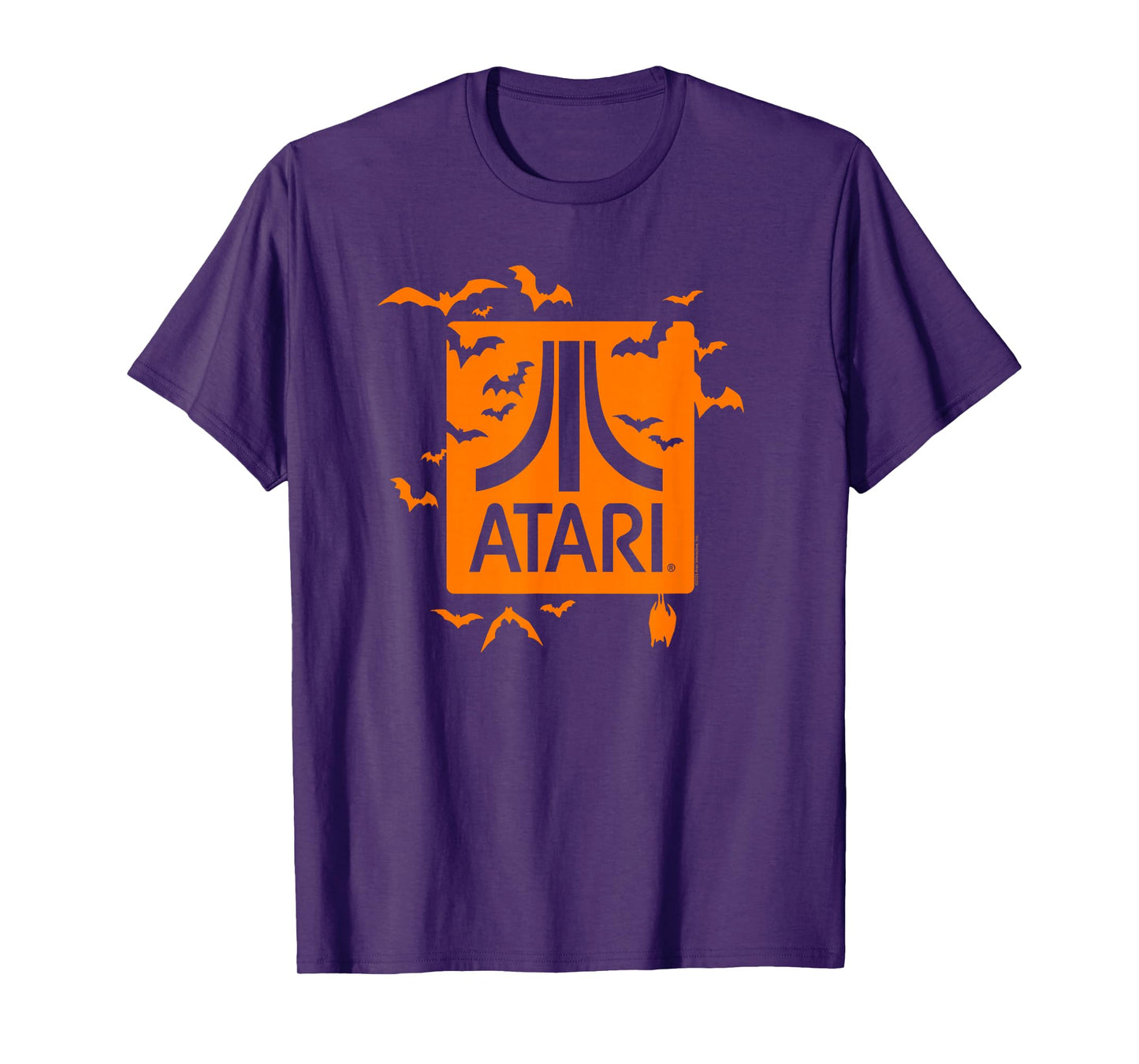 Atari Halloween Bats Orange Logo Vintage Video Game T-Shirt