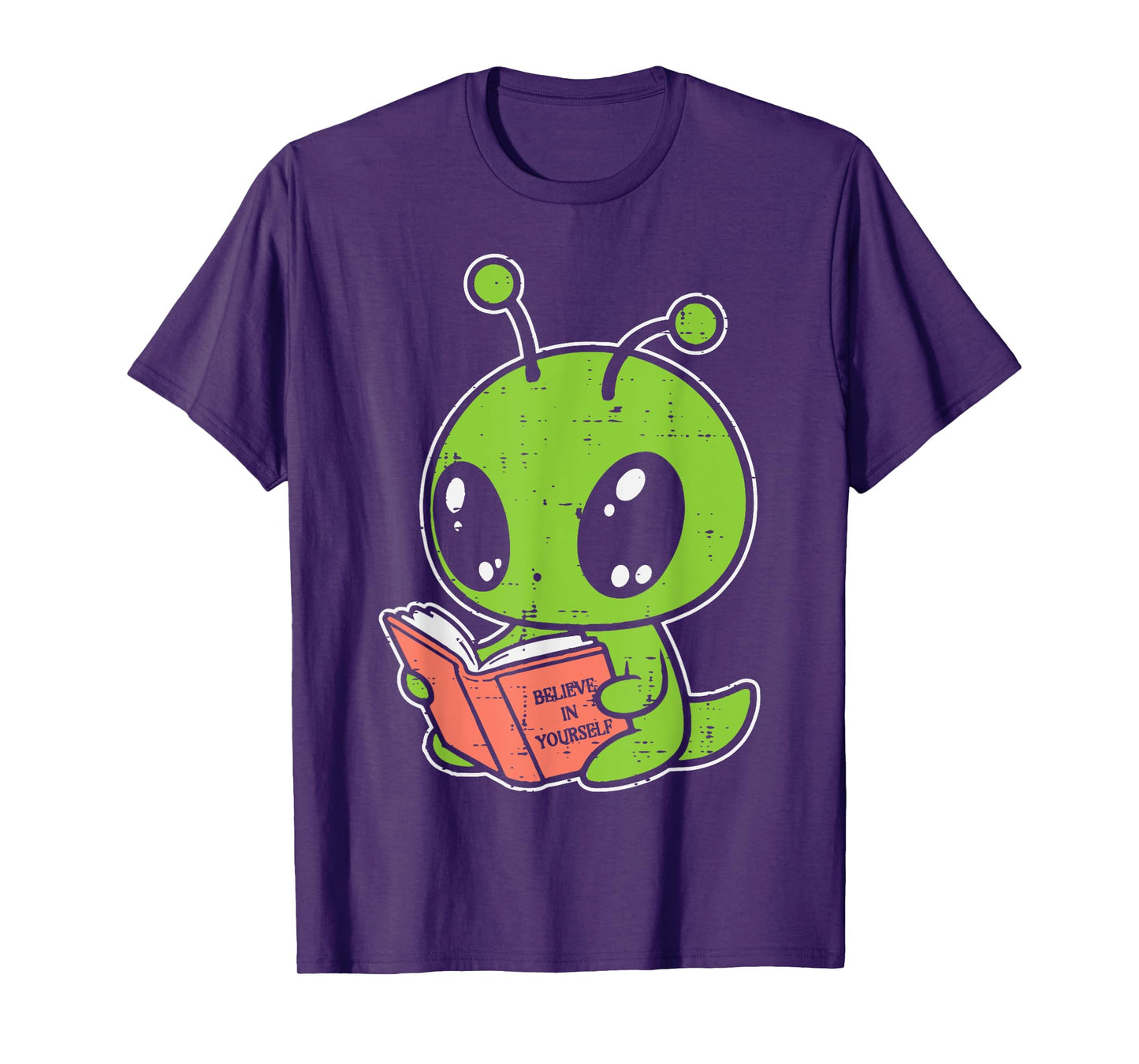 Alien Reading Book Believe In Yourself Funny Kids Women Men T-Shirt