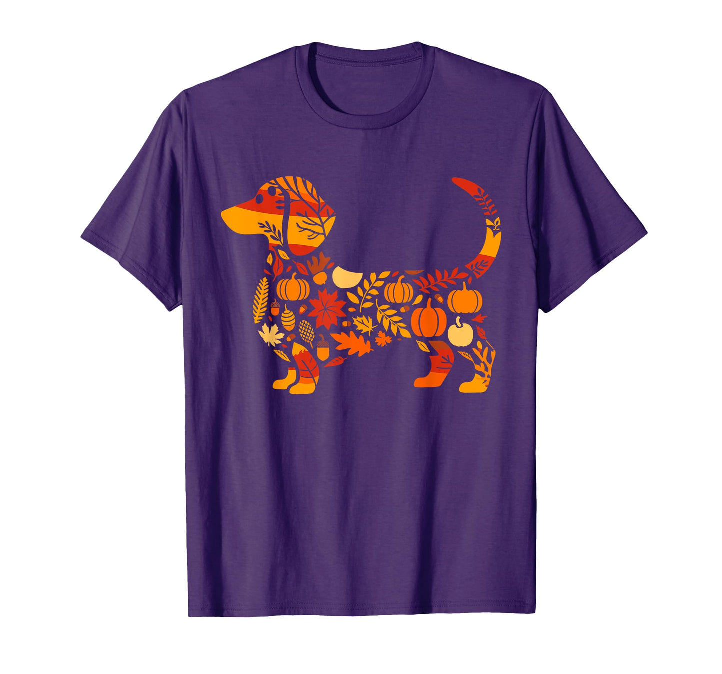 Autumn Pumpkin Fall Dachshund Thanksgiving Womens Mens Kids T-Shirt