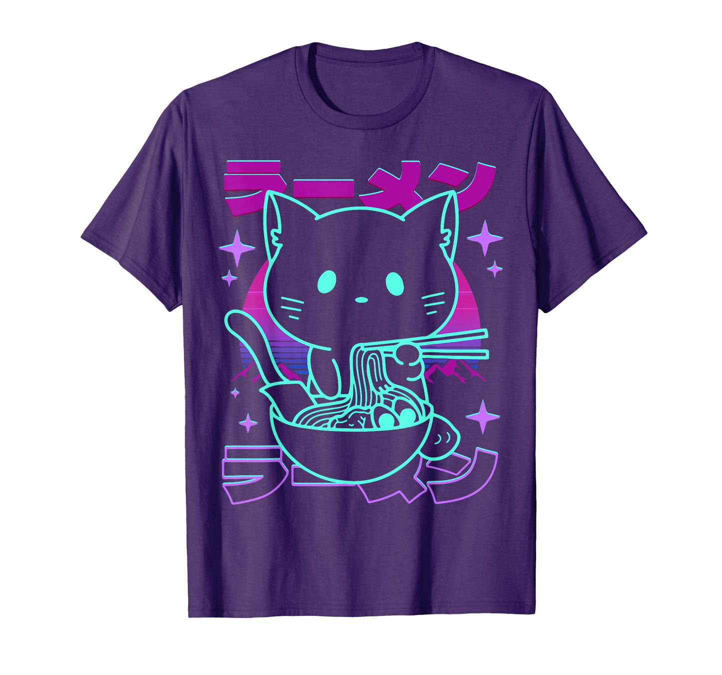 Anime Ramen Cat Retro Japanese Noodles Aesthetic Kawaii cat T-Shirt