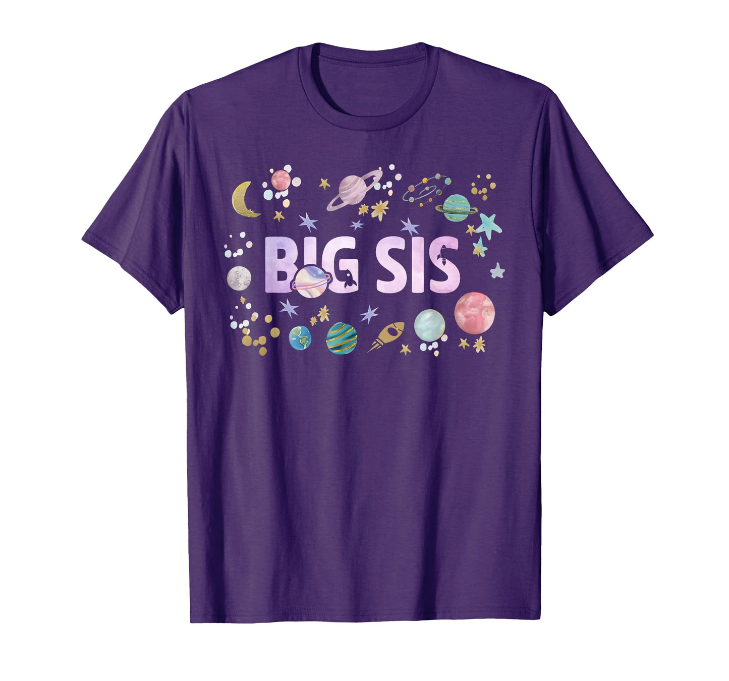 Big Sis Outer Space Birthday Girl 1st Trip Around The Sun T-Shirt