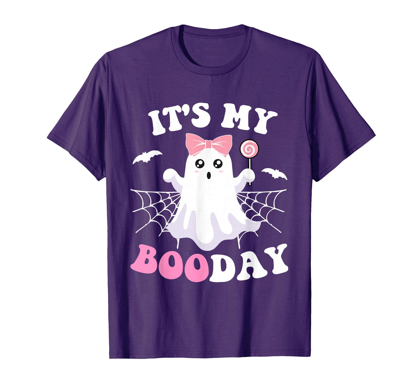 It's My Boo Day Cute Halloween Birthday Pink Ghost Girls T-Shirt
