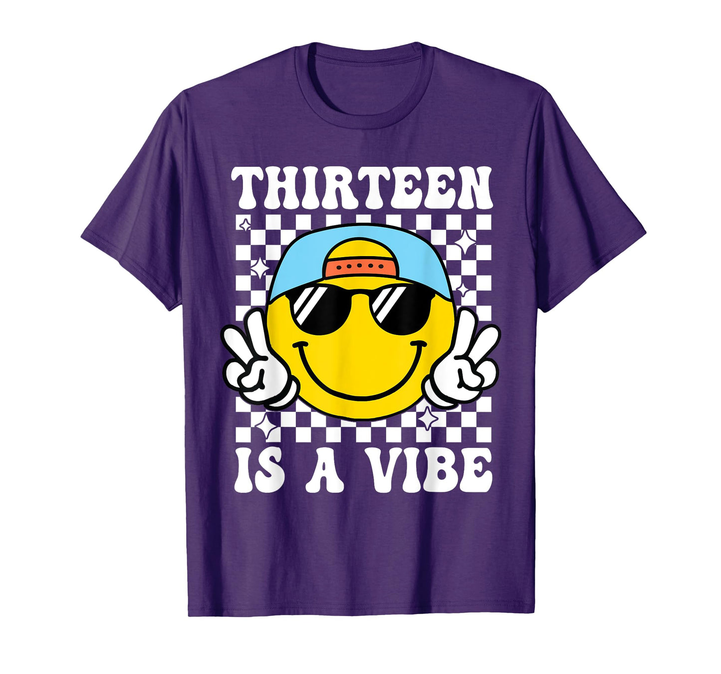Thirteen is A Vibe 13th Birthday Groovy Boys 13 Years Old T-Shirt