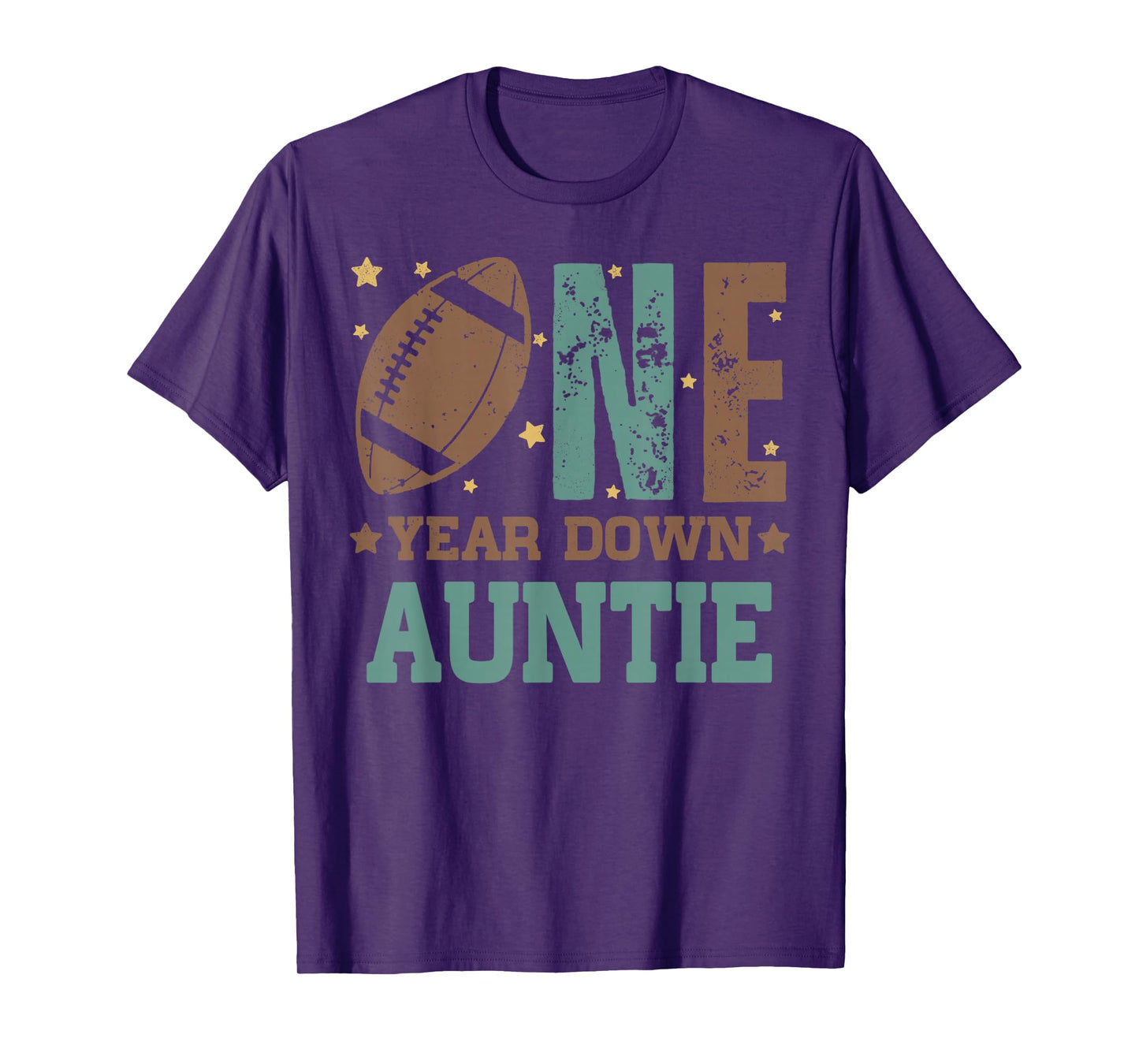 Auntie of the 1 Year old Football 1st Year Down Birthday T-Shirt