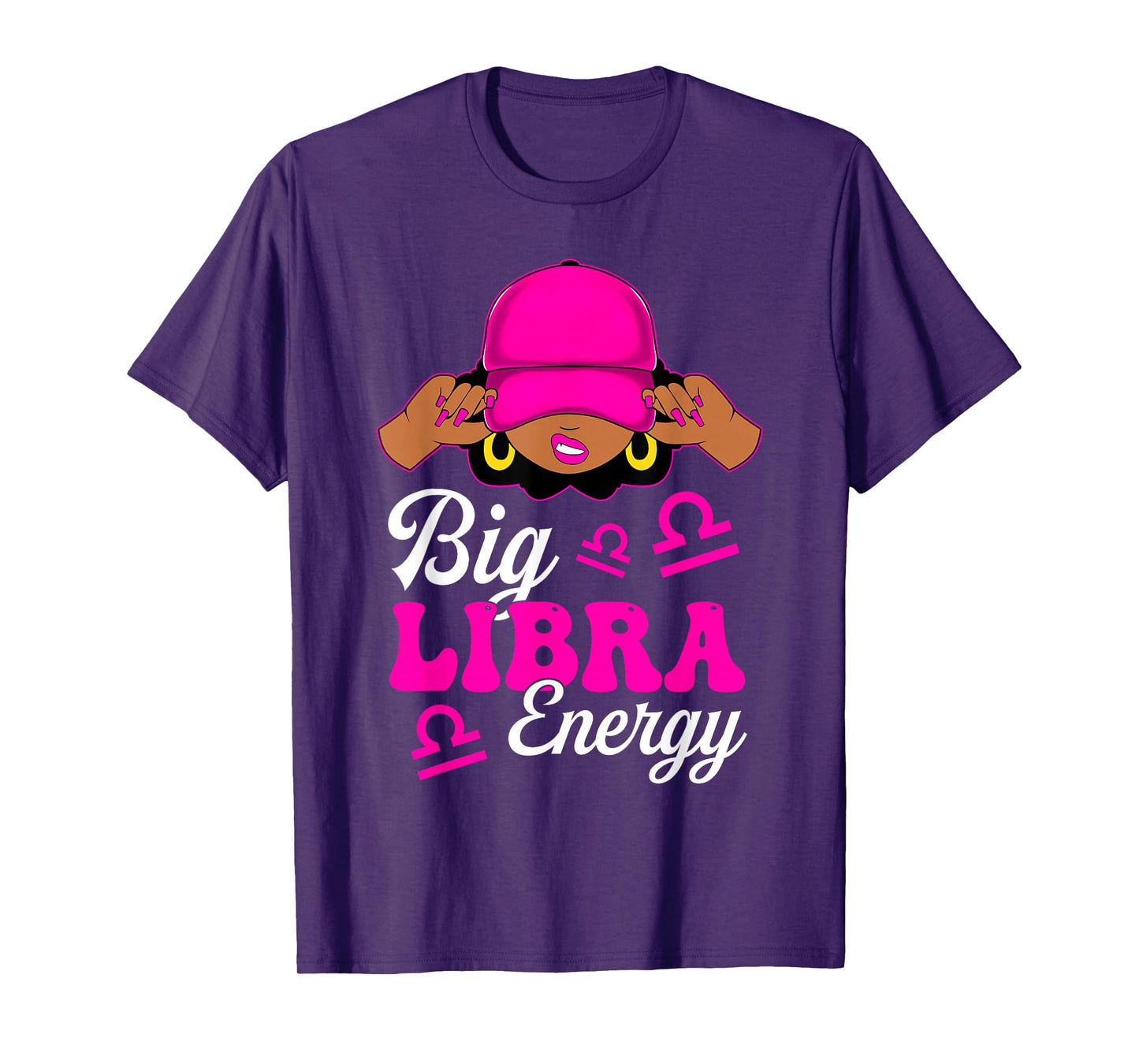 Big Libra Energy Sassy Black Woman Zodiac Sign T-Shirt