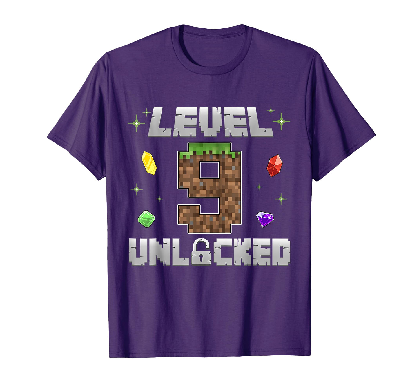 Birthday Boy Level 9 Unlocked 9th Birthday Pixel Theme T-Shirt