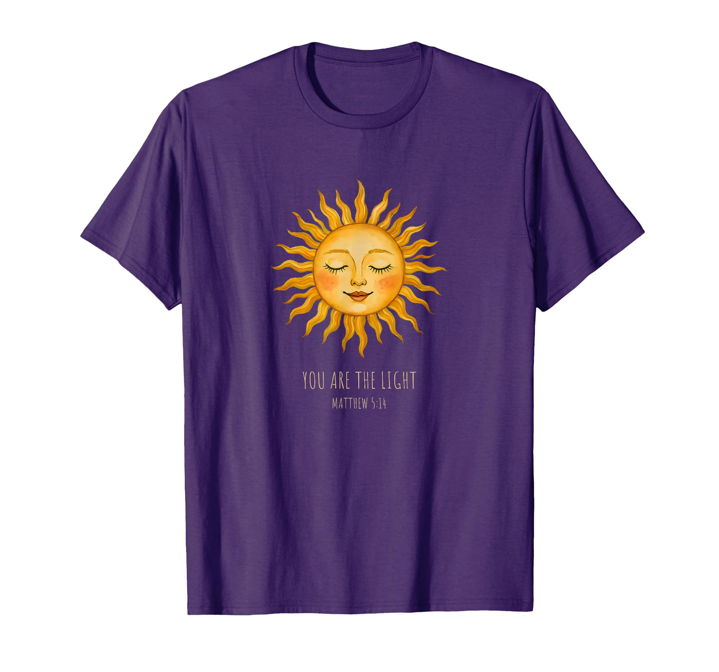 You are The Light Matthew 5:14 Christian Sun Design T-Shirt