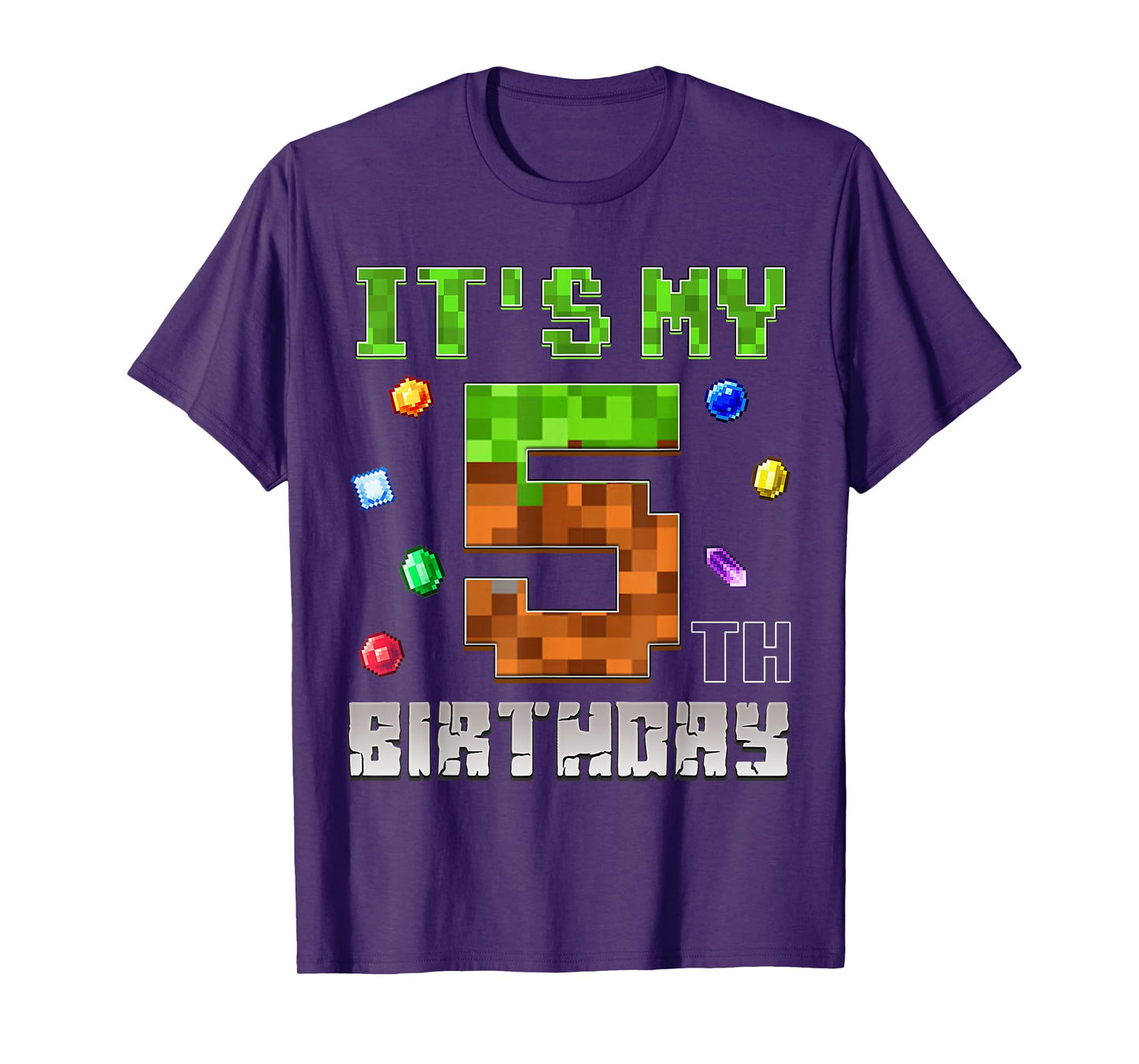 Birthday Boy Shirt It's My 5th Birthday Video Game Pixel T-Shirt