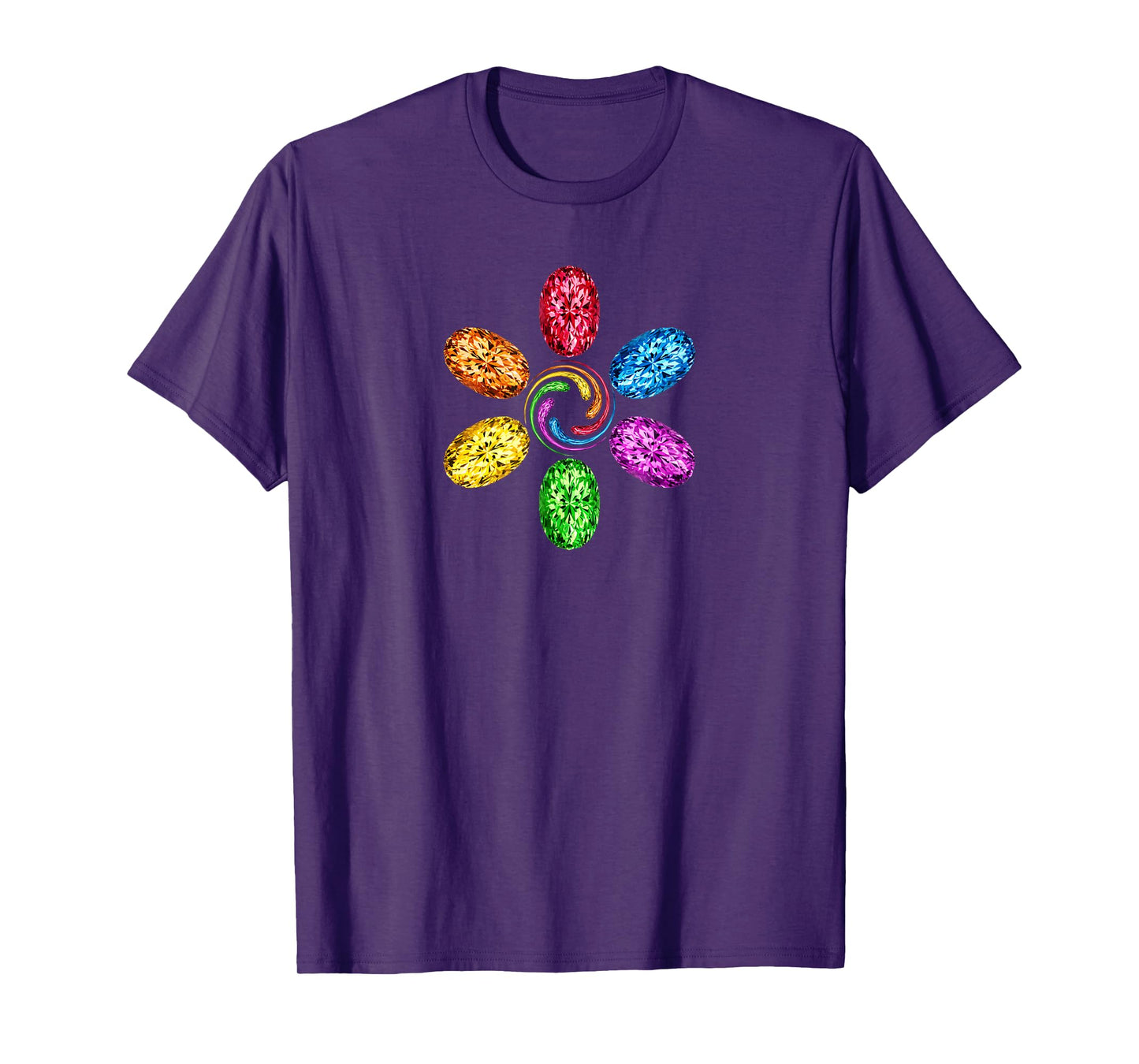 All Stones Rainbow Spiral Chakra T-shirt