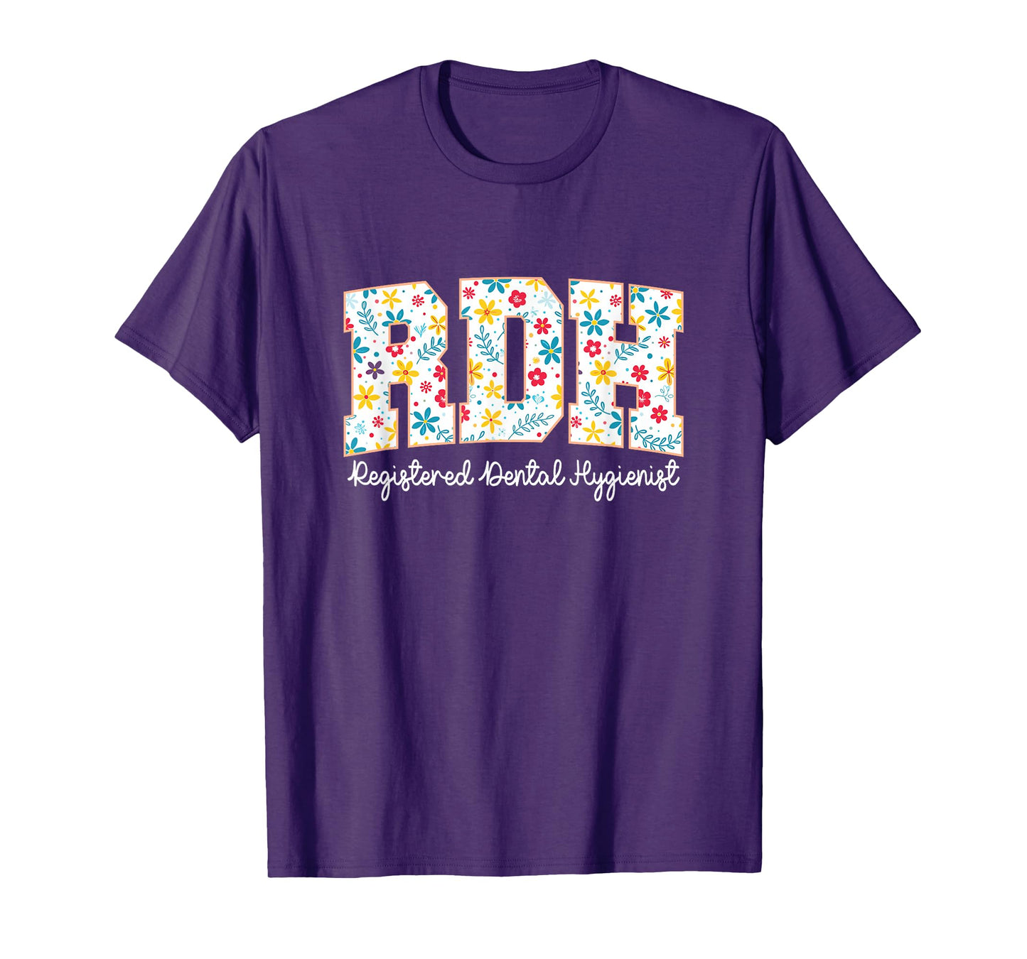 RDH Registered Floral Dental Hygienist T-Shirt