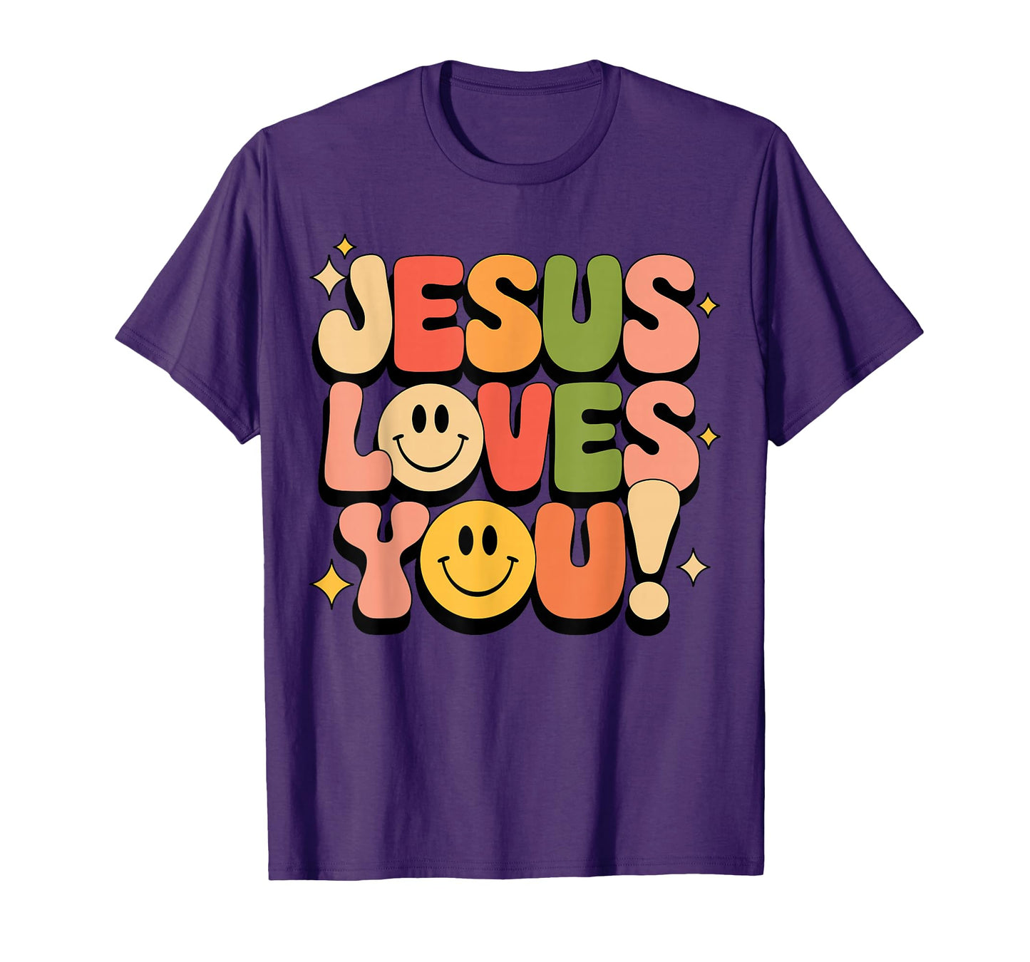 Jesus Loves You Groovy Christian Faith T-Shirt
