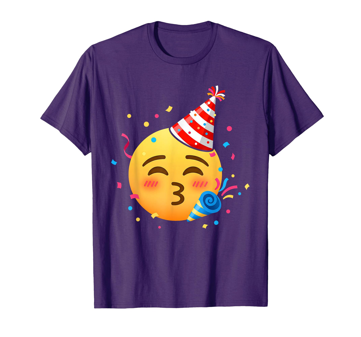 Funny Emoticon Party Smiling Face Partying Birthday T-Shirt