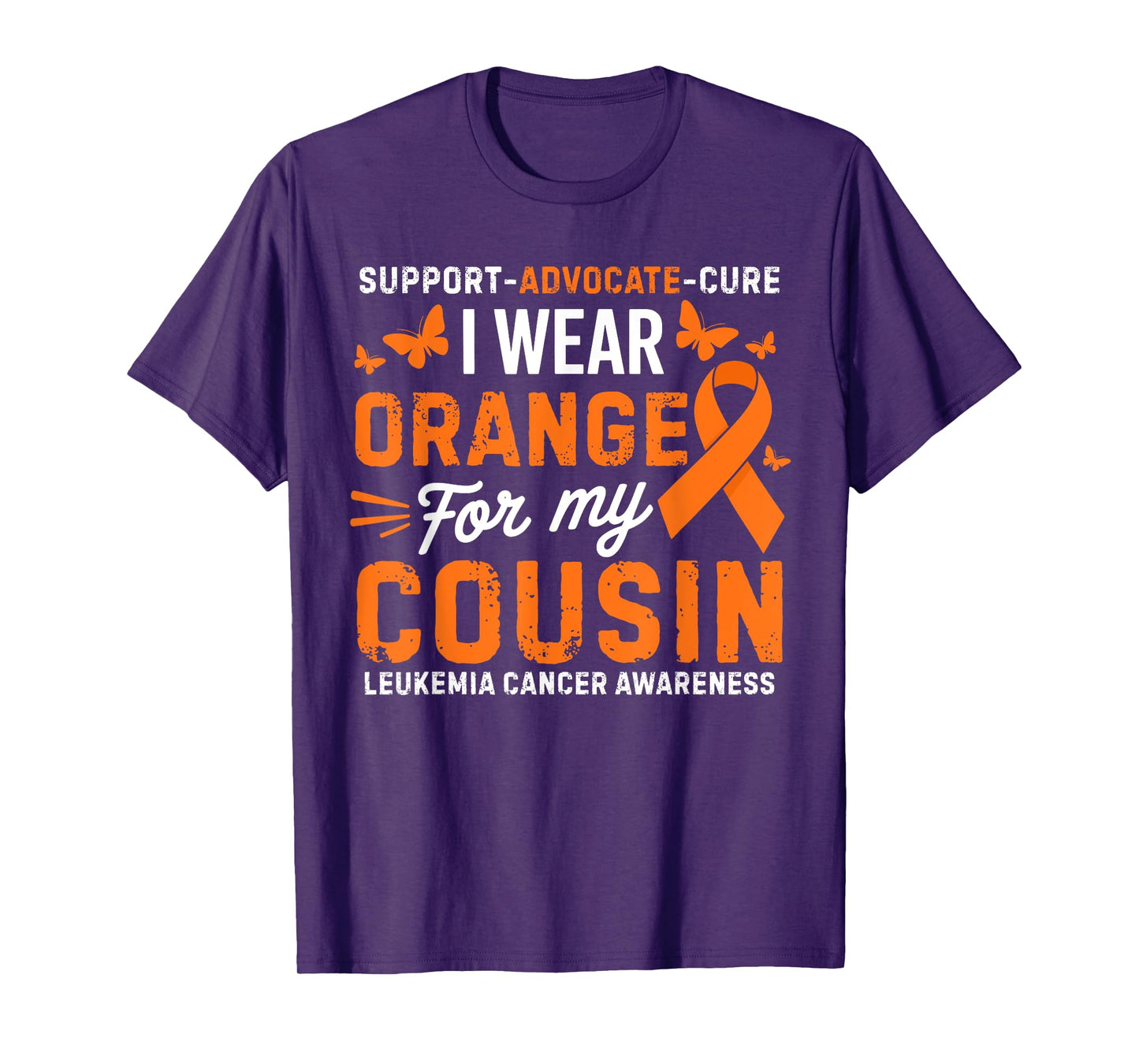 I Wear Orange for Cousin Leukemia Cancer Awareness T-Shirt