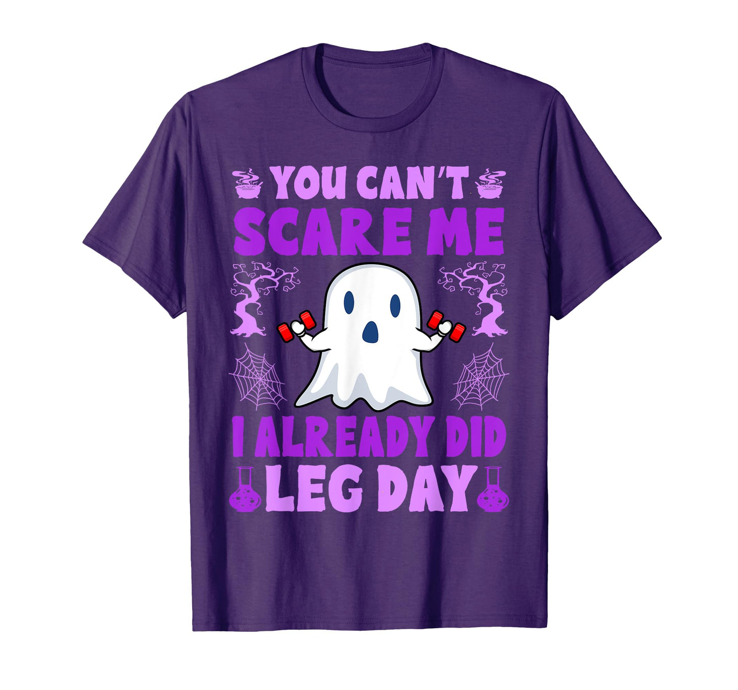 Halloween Workout Women Ghost Training With Dumbbells T-Shirt