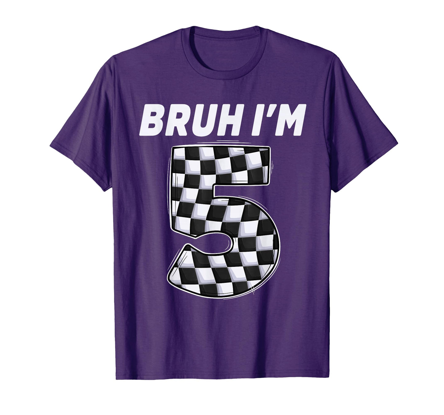 Bruh i'm 5 year old Boy two car racing 5th birthday race car T-Shirt