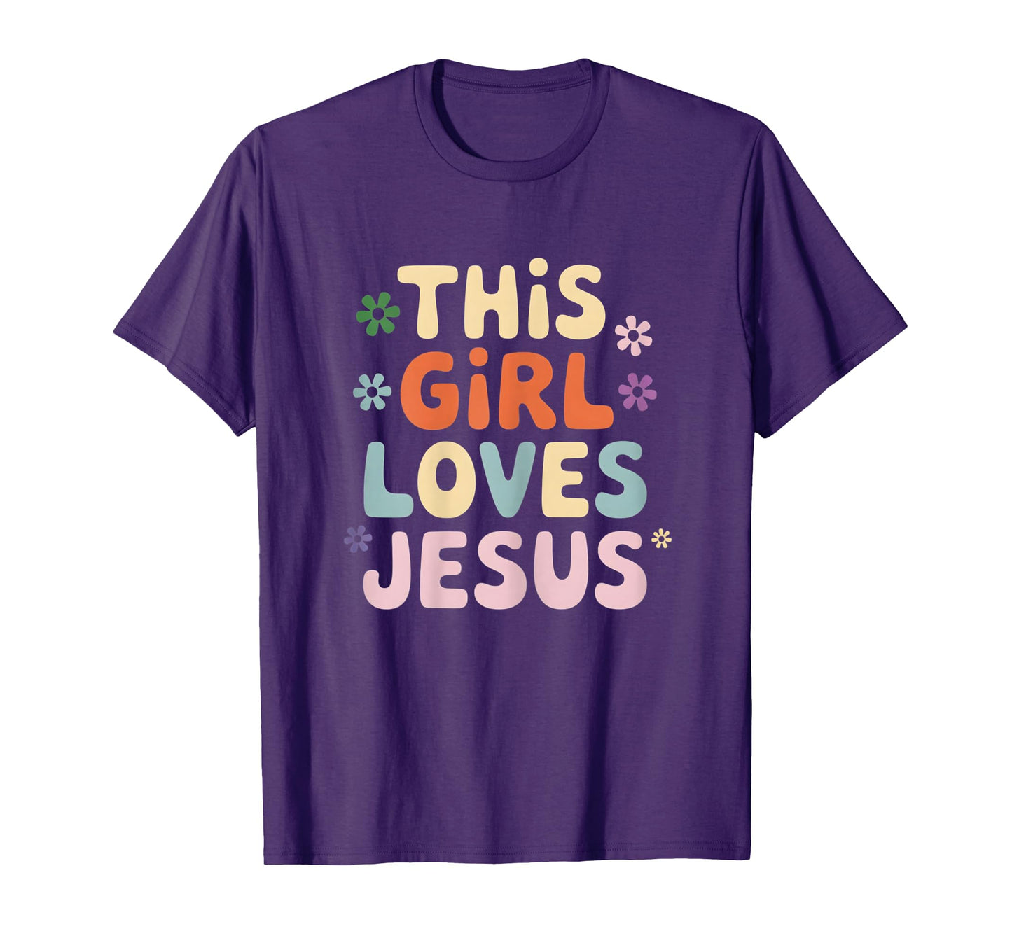 This Girl Loves Jesus Christian Faith Retro God Prayer T-Shirt
