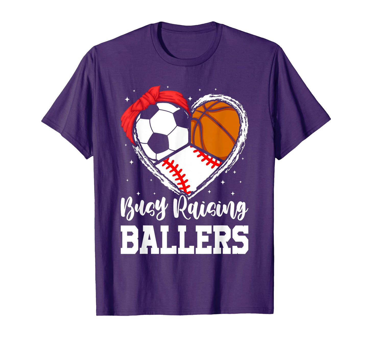 Busy Raising Ballers Funny Baseball Soccer Basketball Mom T-Shirt