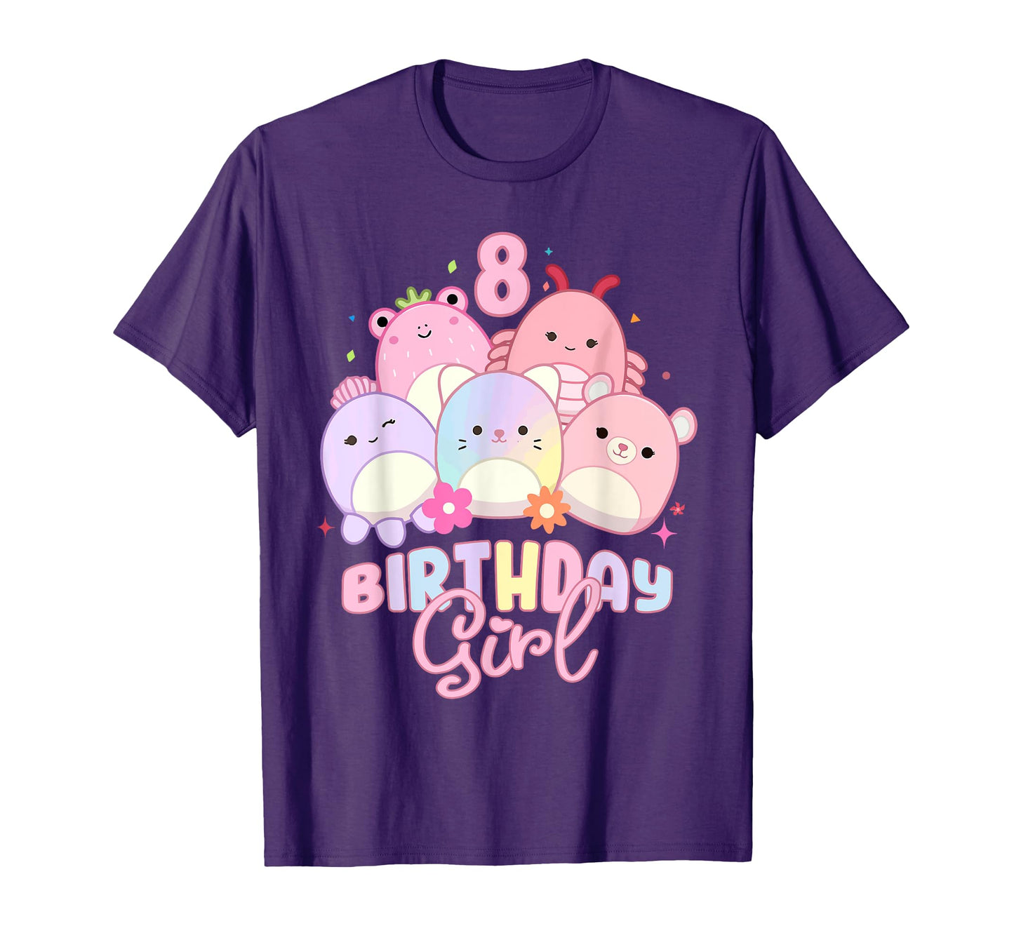 Birthday Girl 8th Birthday Squish Squad cute kids girls toy T-Shirt