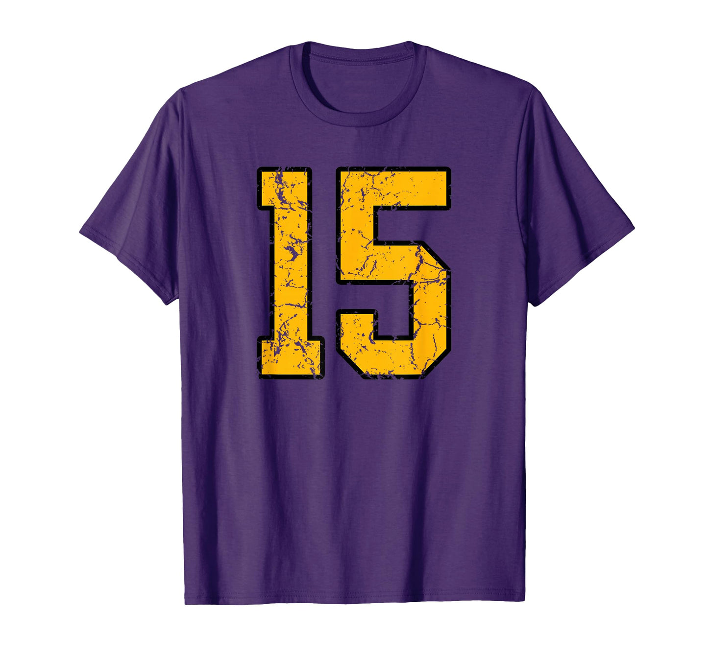 Gold and Black Sports Number 15 Jersey Uniform Player T-Shirt
