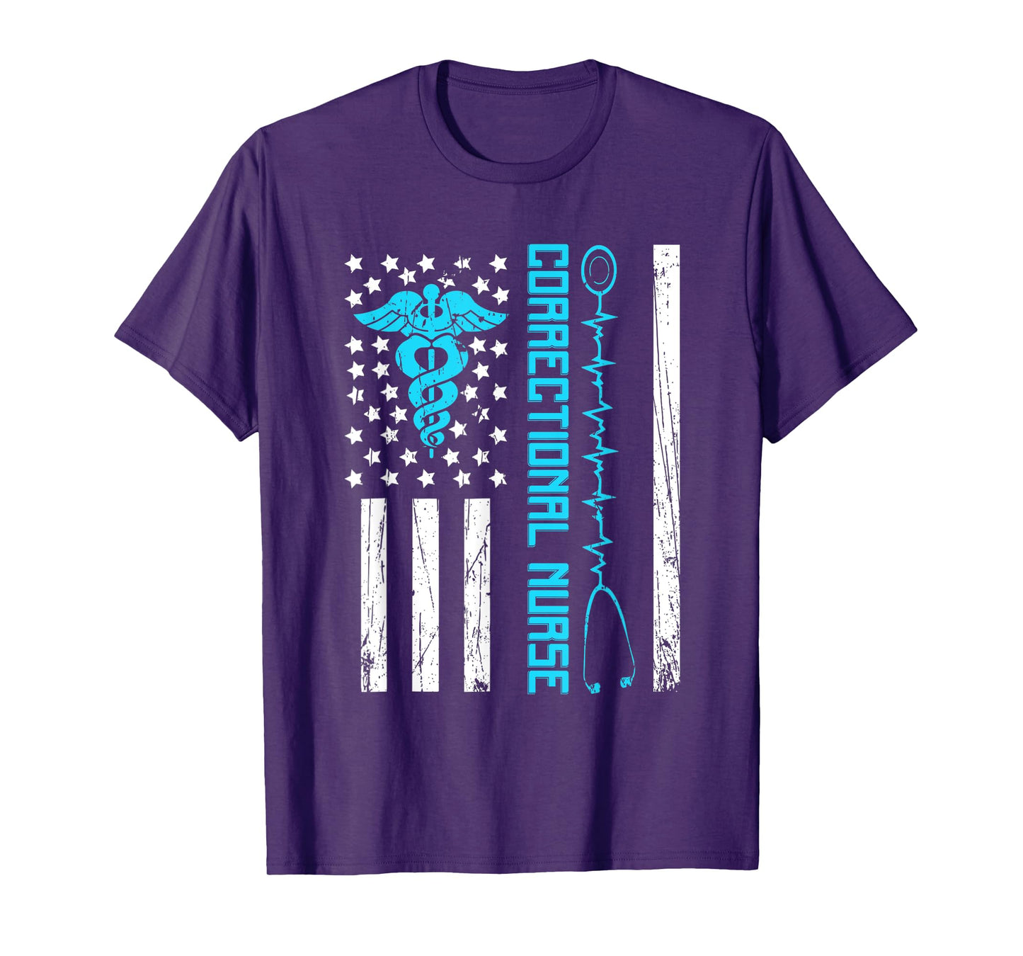 Cute Correctional Nurse Us Flag Nursing Healthcare Nurses T-Shirt
