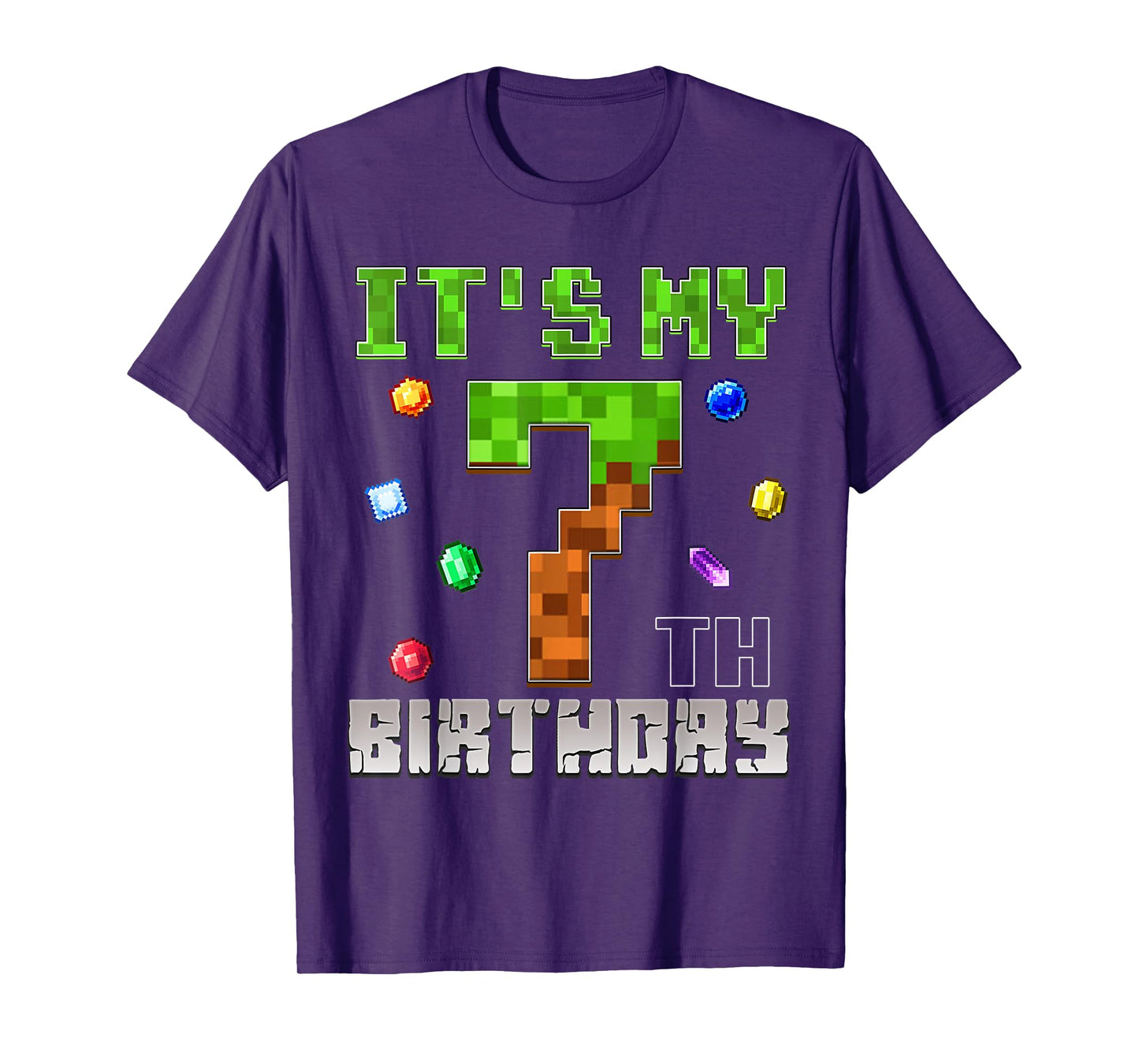 Birthday Boy Shirt It's My 7th Birthday Video Game Pixel T-Shirt
