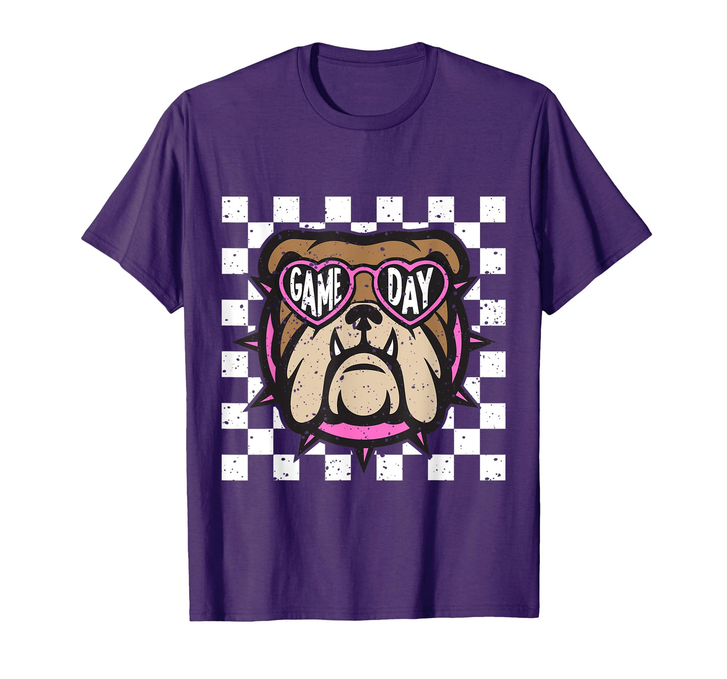 Checkered Bulldog Game Day T-Shirt