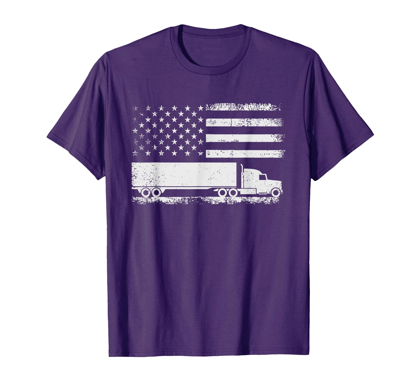 US American Flag Semi Truck Driver Patriotic Trucker T-Shirt