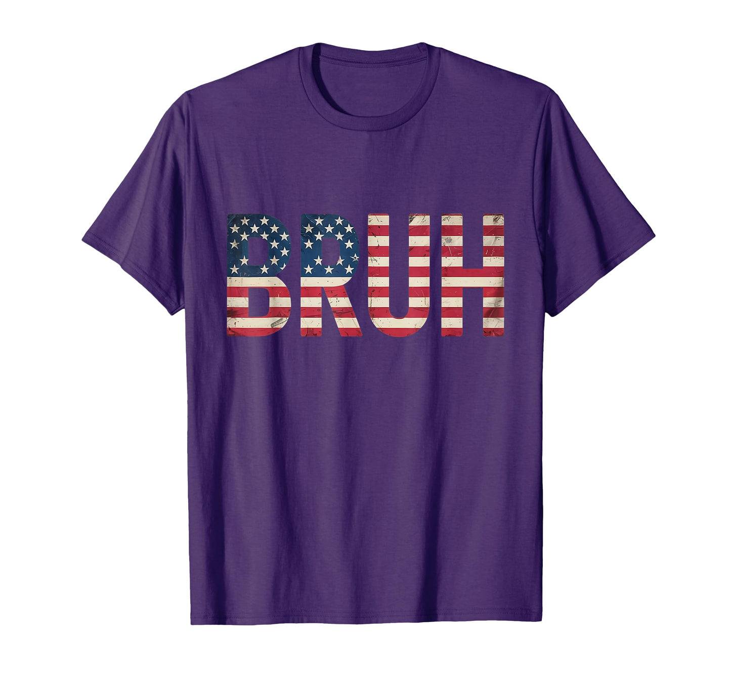 Patriotic Boys Teens Kids Men Vintage USA American Flag Bruh T-Shirt