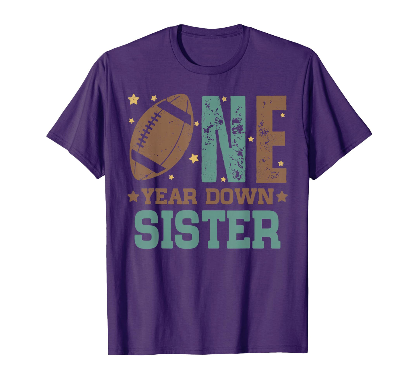 Sister of the 1 Year old Football 1st Year Down Birthday T-Shirt