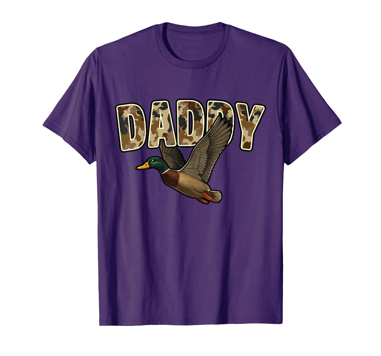 Camouflage Vintage Mallard Duck Retro Camo Hunting Daddy T-Shirt