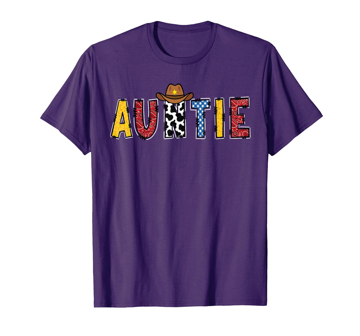 Cowboy Auntie Western Rodeo Theme Kids Birthday Party T-Shirt