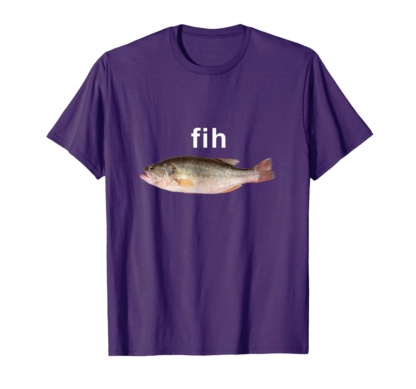 “Fih” Funny Misspelled Fish Meme, Simple Humor T-Shirt