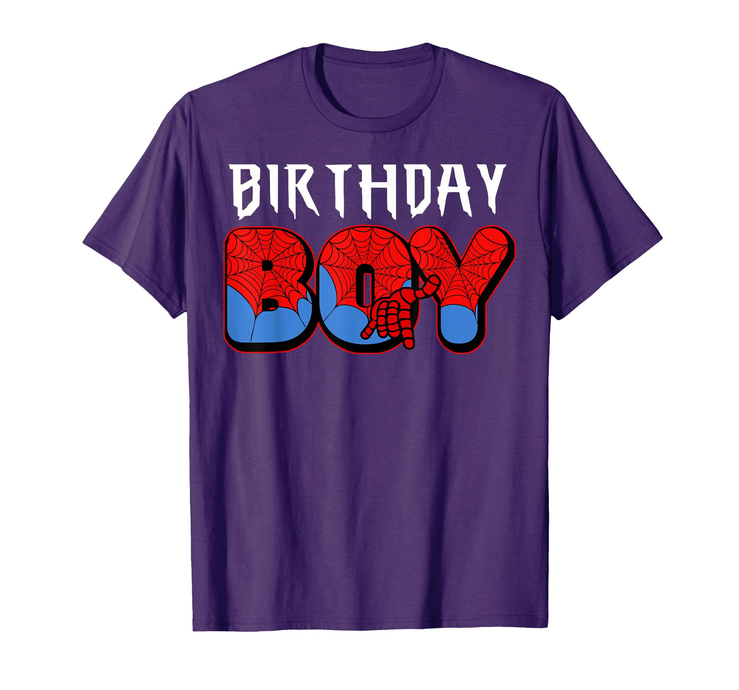 Birthday Boy Spider Theme Party Boys Kids Men T-Shirt