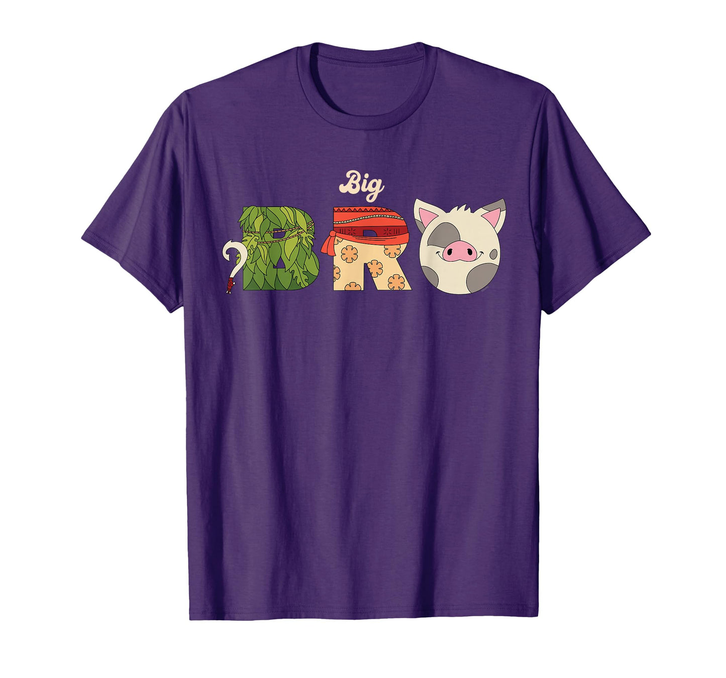 Disney Moana Letters "Big Bro" Family Trip Vacation T-Shirt