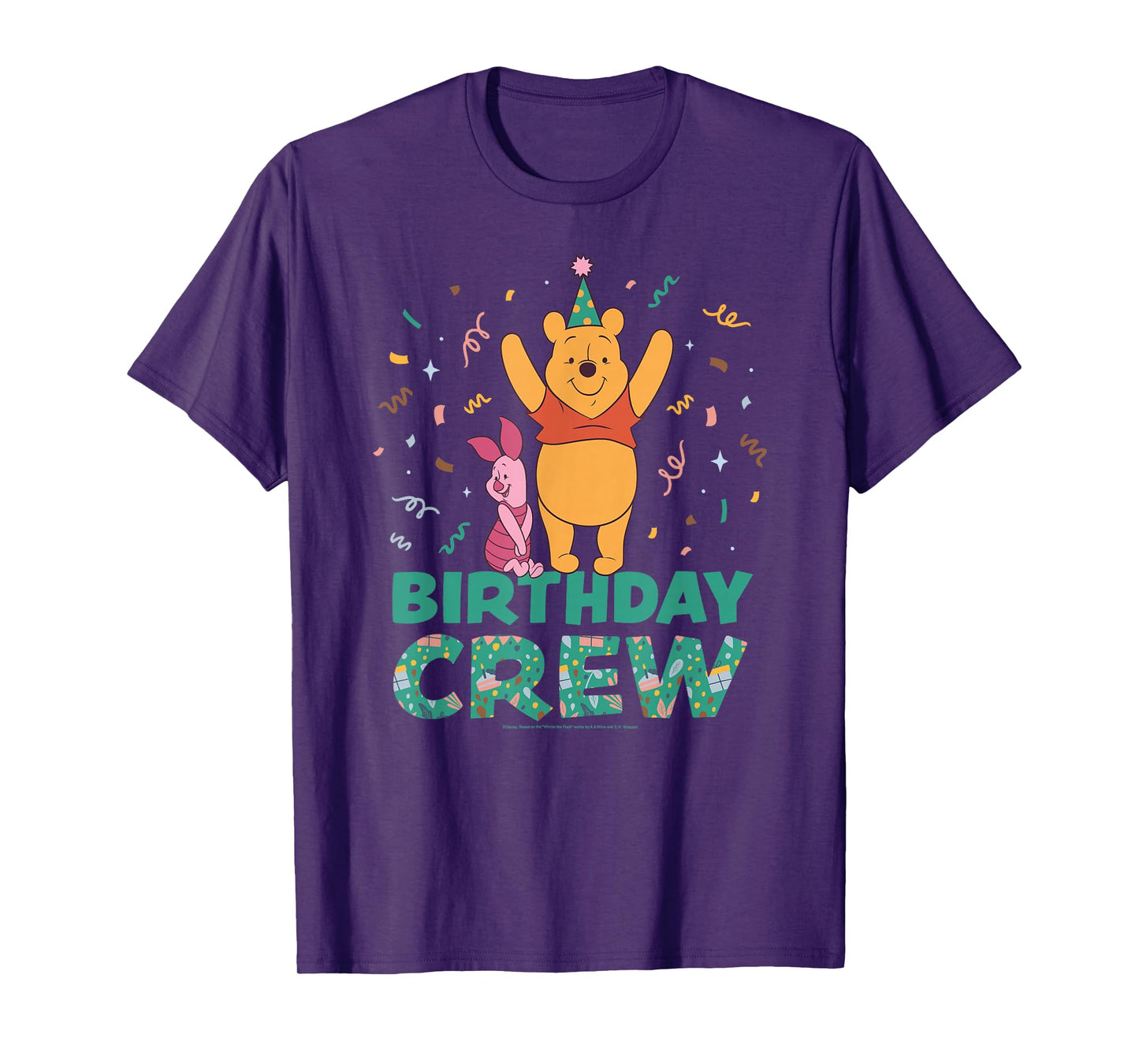 Disney Winnie the Pooh & Piglet Birthday Crew Party Matching T-Shirt