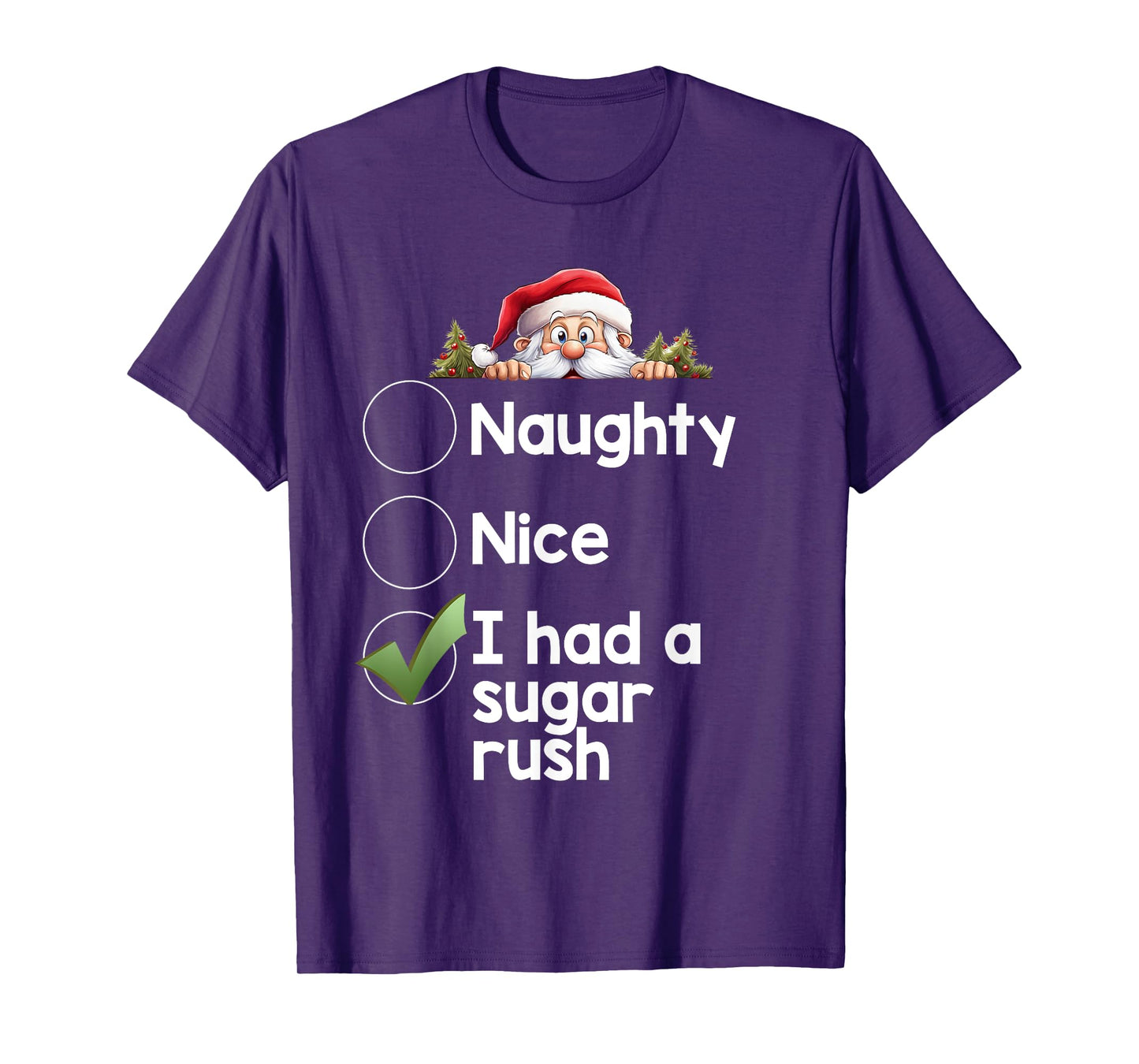 I Had a Sugar Rush Christmas Matching Naughty, Nice List T-Shirt