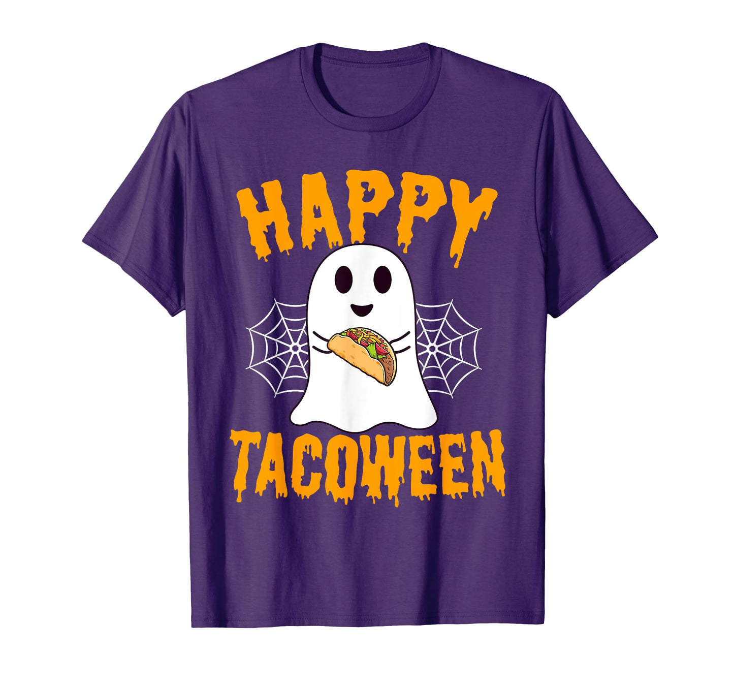 Happy Tacoween Food Funny Halloween Ghost Tacos T-Shirt