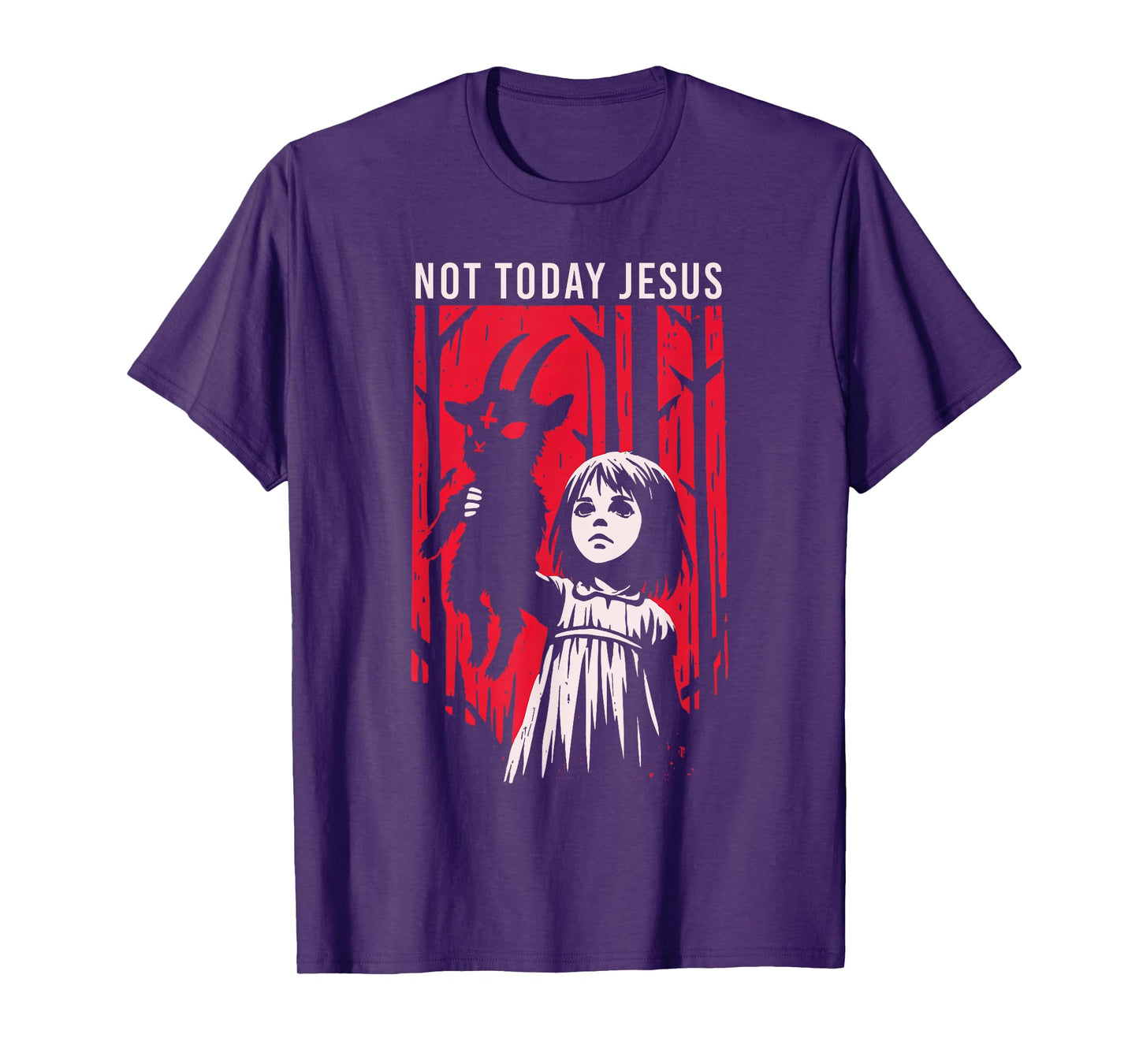 Not Today Jesus Satanic Goth Black Goat Demon 666 Alt Gothic T-Shirt