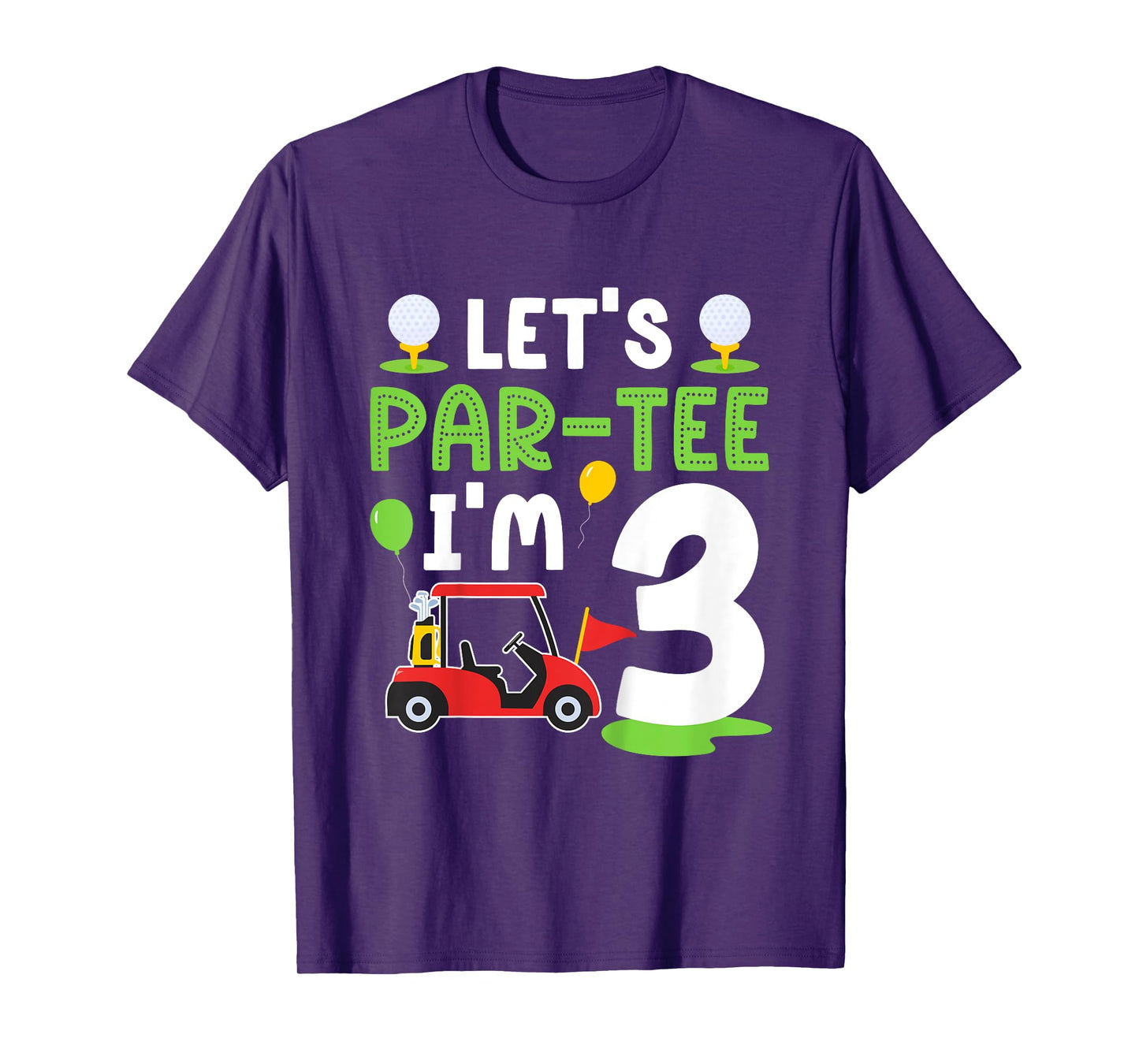 Kids 3rd Golf Birthday Party Three Year Old Golf Player Birthday T-Shirt