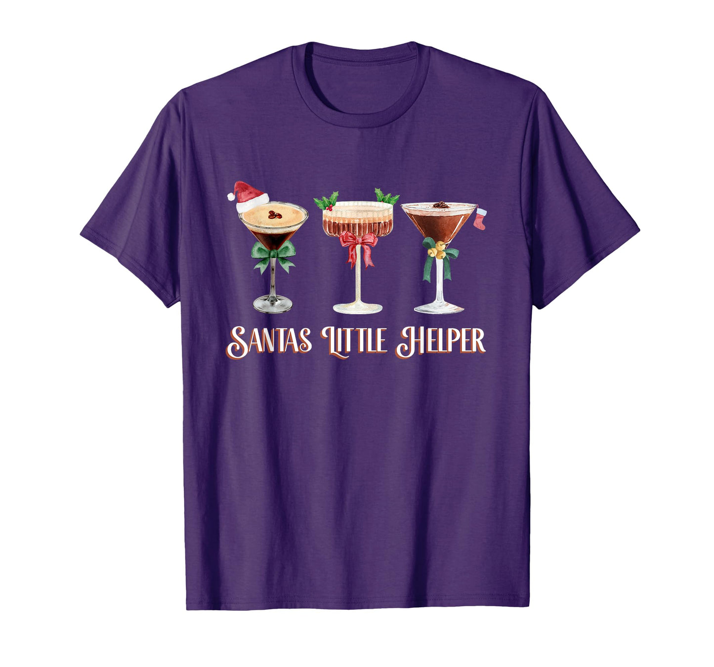 Santa's Little Helper Espresso Martini Christmas Cocktail T-Shirt