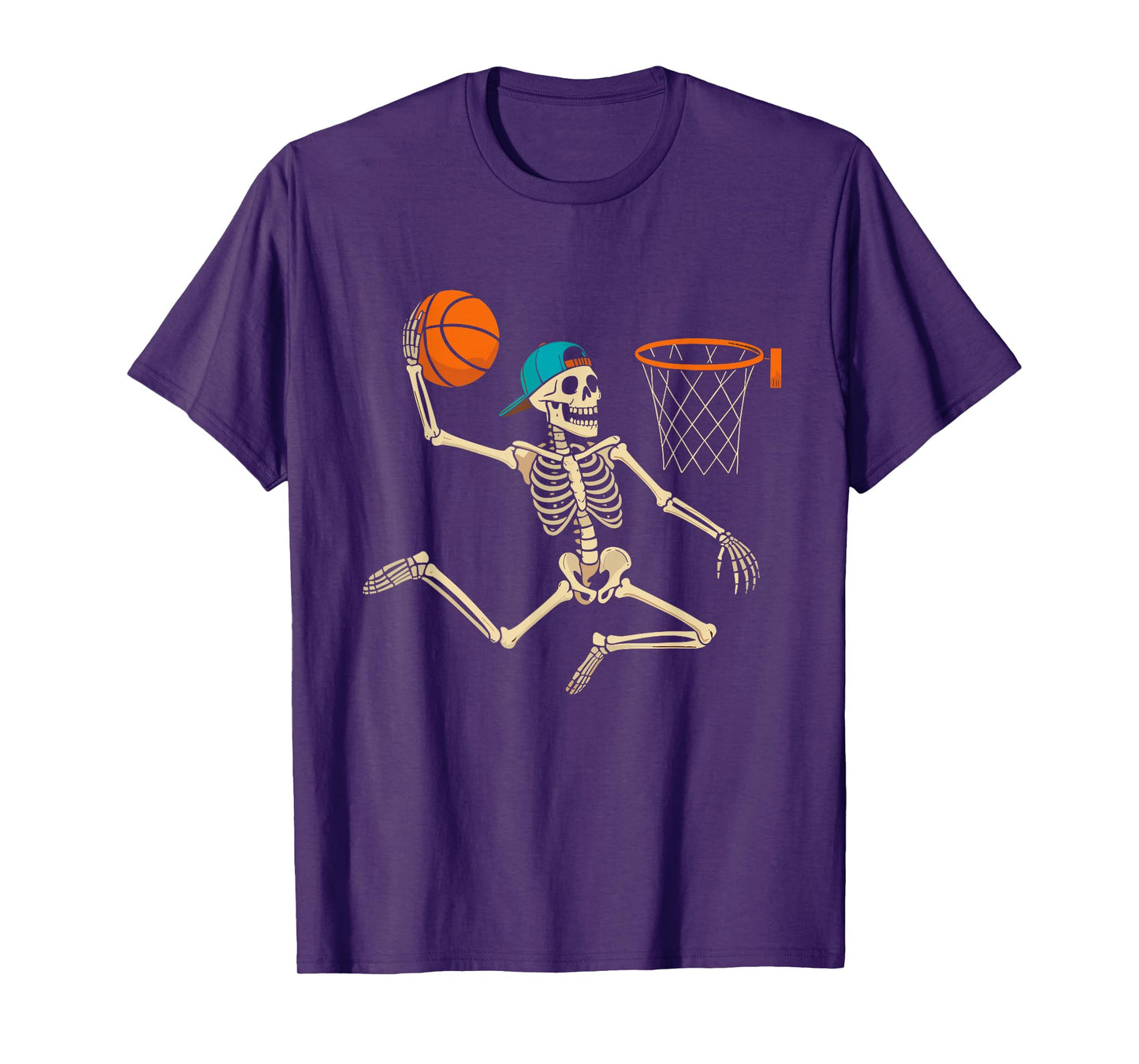 Funny Skeleton Playing Basketball Lovers Halloween for Boys T-Shirt