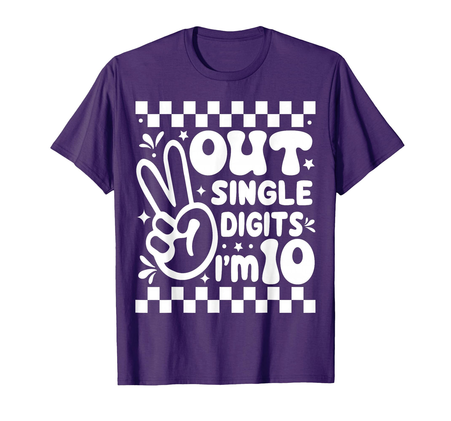 Funny Peace Out Single Digits I'm 10 Year Old 10th Birthday T-Shirt