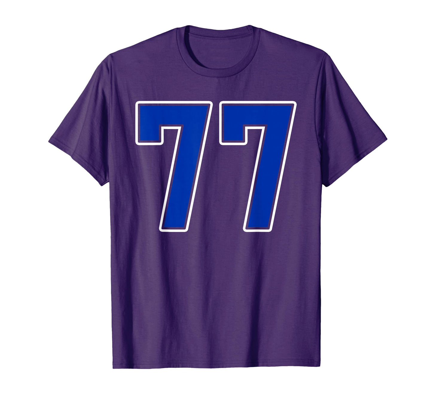 Royal Blue White Number 77 Jersey Player Uniform #77 T-Shirt
