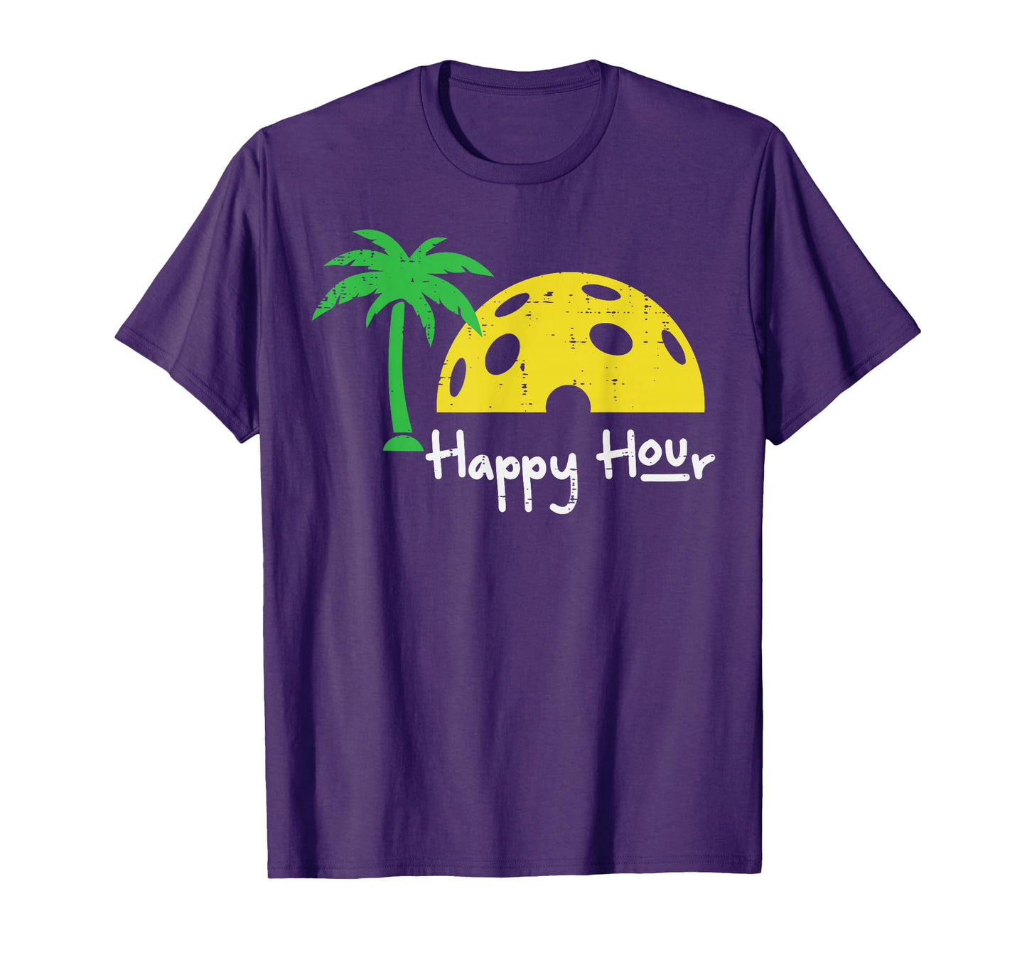 Pickle Ball Happy Hour Palm Tree Pickleball Men Women Kids T-Shirt